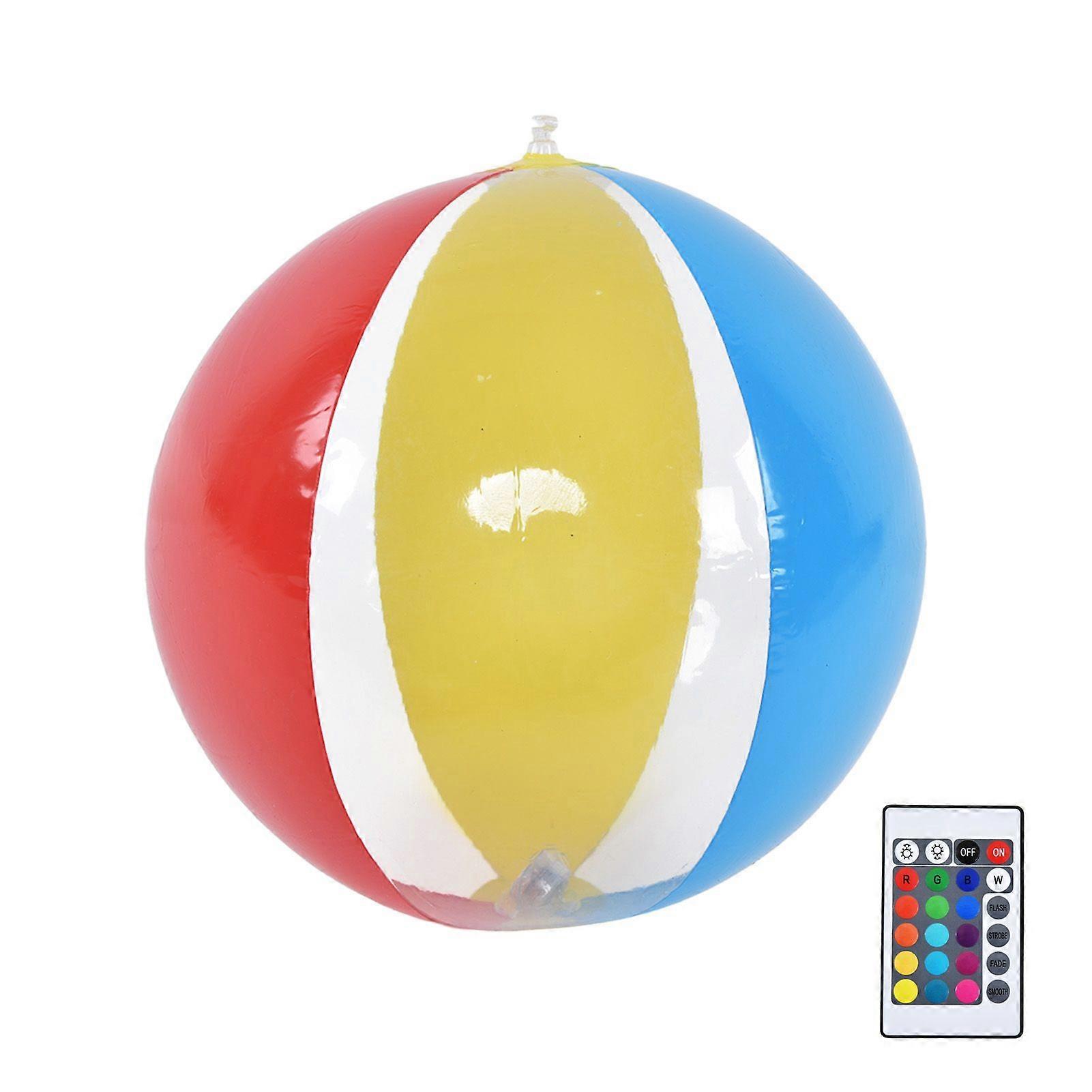 Beach Ball 40cm Floating Inflatable Pool Toy Waterproof with LED Light for Party Pool Decoration Garden