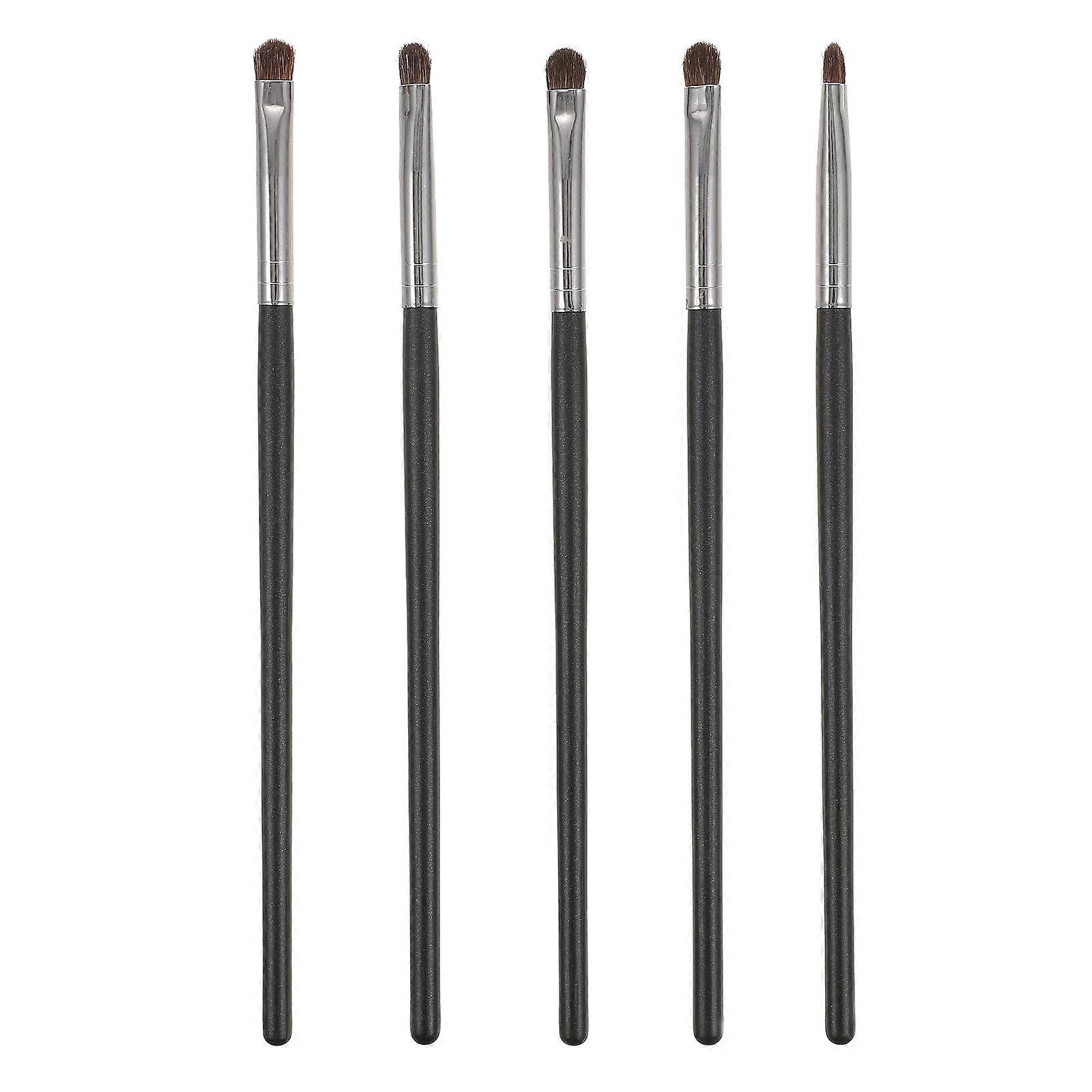 Practical Eyeshadow Brush for Eye Makeup Tools 5Pcs Black Wood Handle