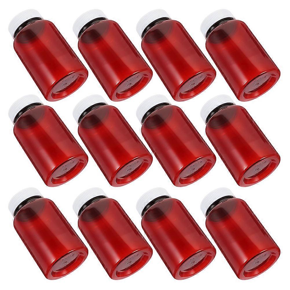 Empty Pill Medicine Bottle for Storage Use 48Pcs Red Pet Plastic Bottles