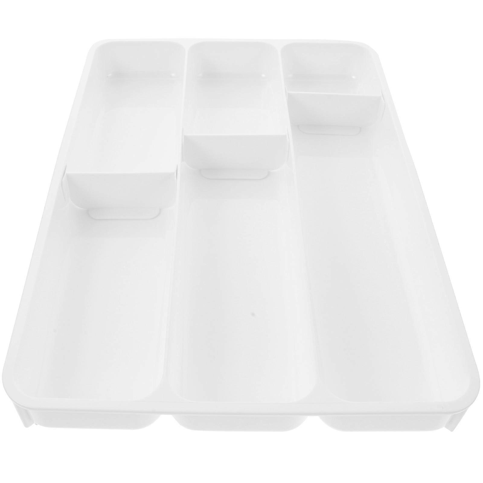 Multi-Grid Utensil Box Plastic Cutlery Organizer for Storage 5Pcs