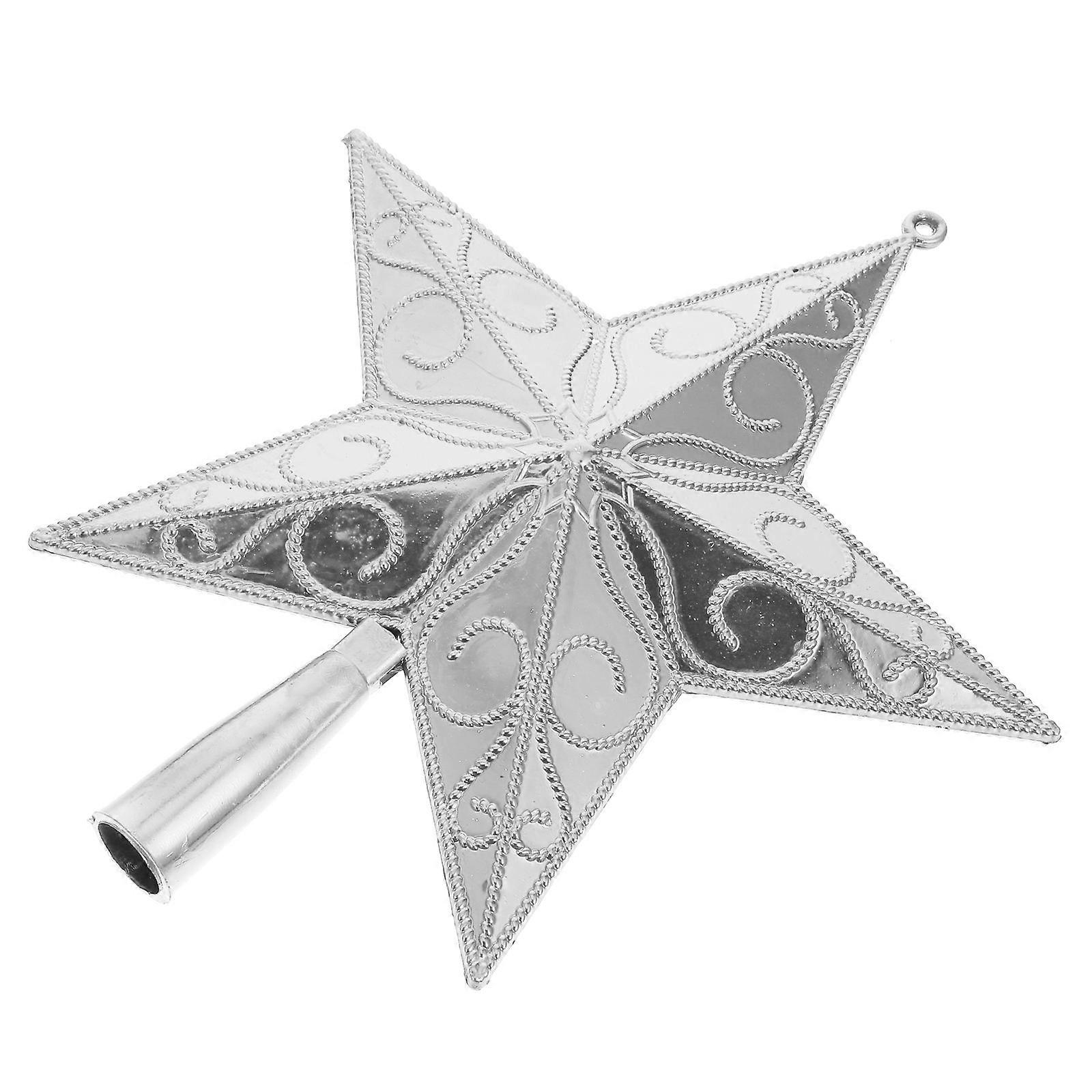 Christmas Style Star Tree Topper Plastic Material Festive Ornament For Christmas Tree 1Pc