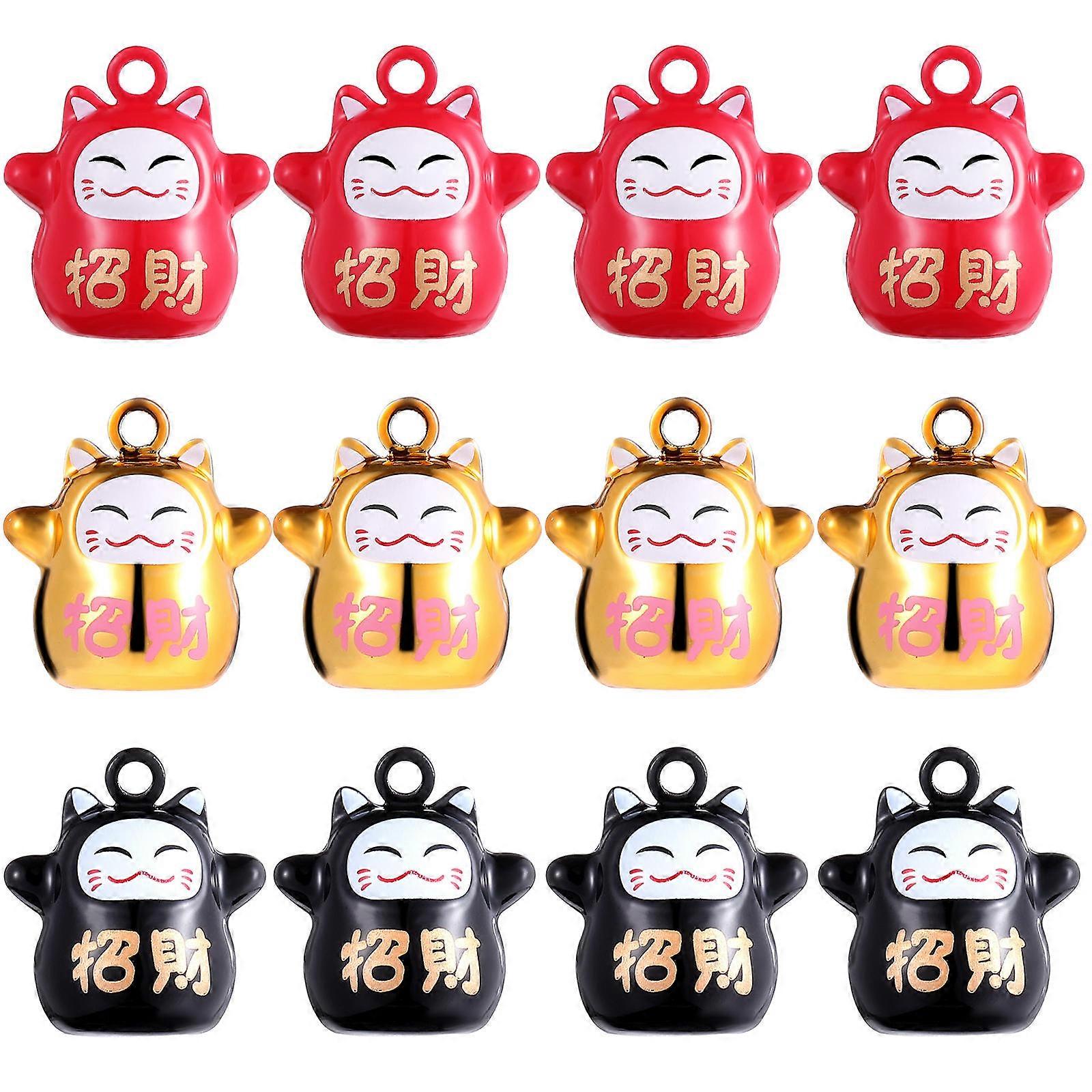 Cat Bells Japanese Style Cat-Shape Fortune Jingle Bells for DIY Crafts Pack