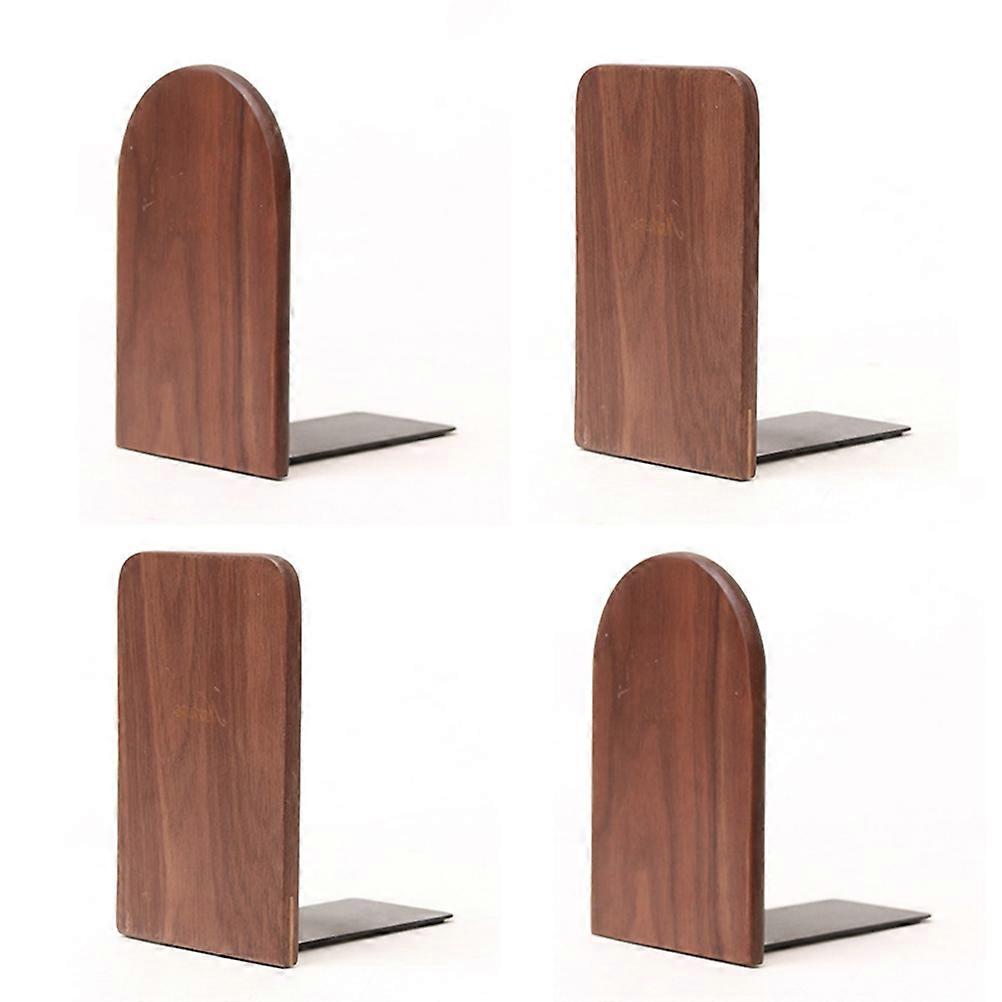Light Brown Black Walnut Bookend Organizer For Files Books And Magazines 1Pack