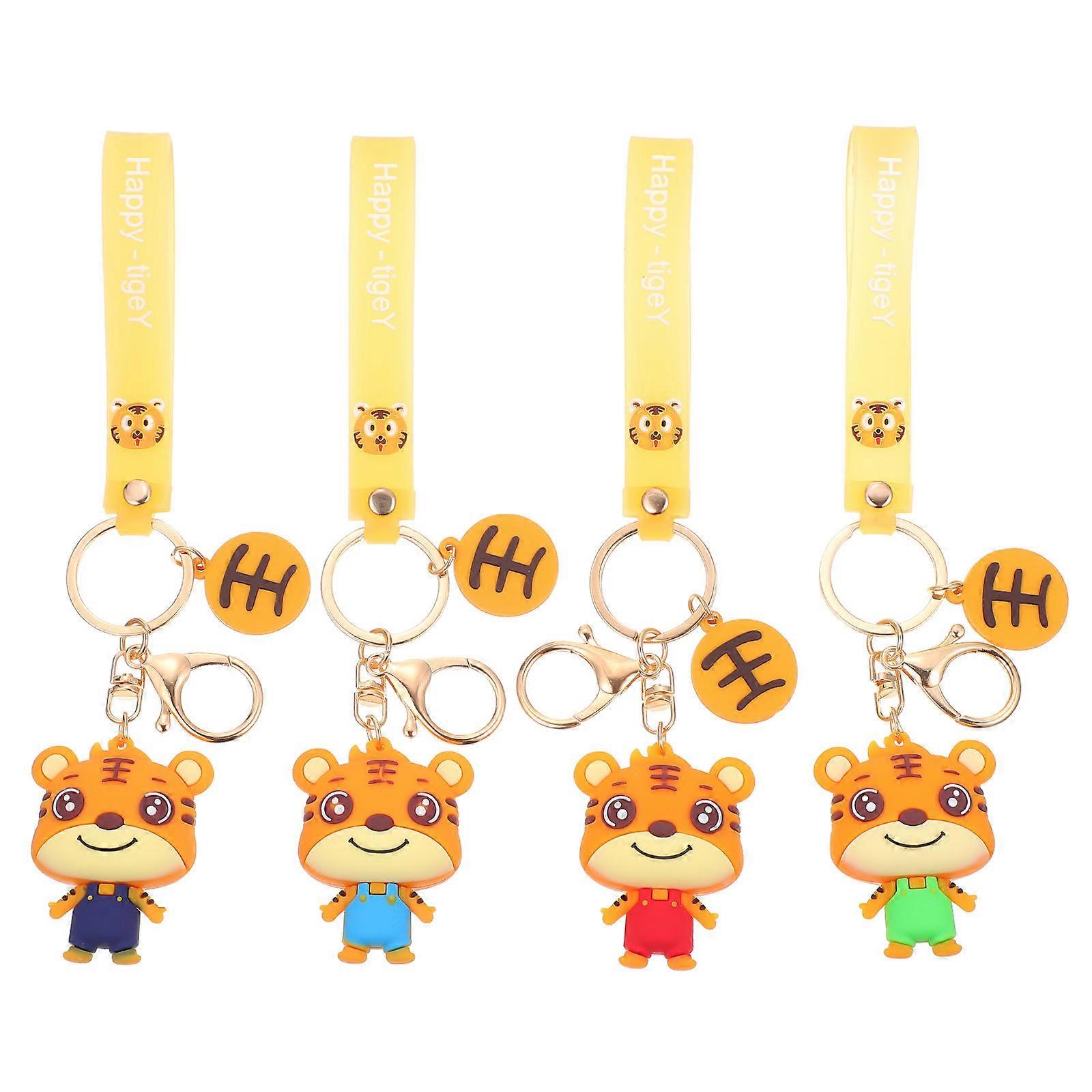 Small Tiger Keychain Lovely Tiger Year Keychain Pendant 8Pcs Set