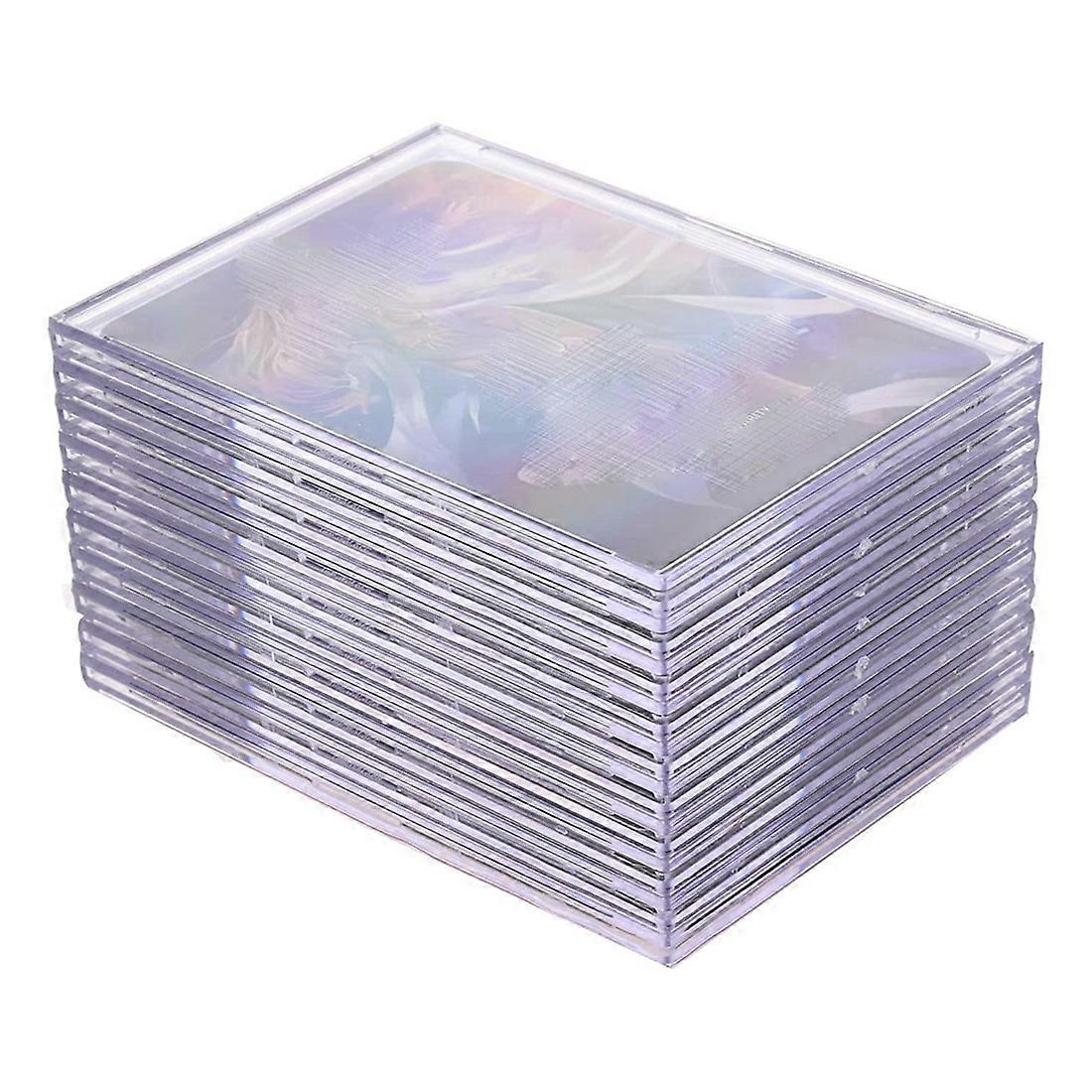10 Hard Plastic Card Protector Clear Card Brick + 2 Display Stand