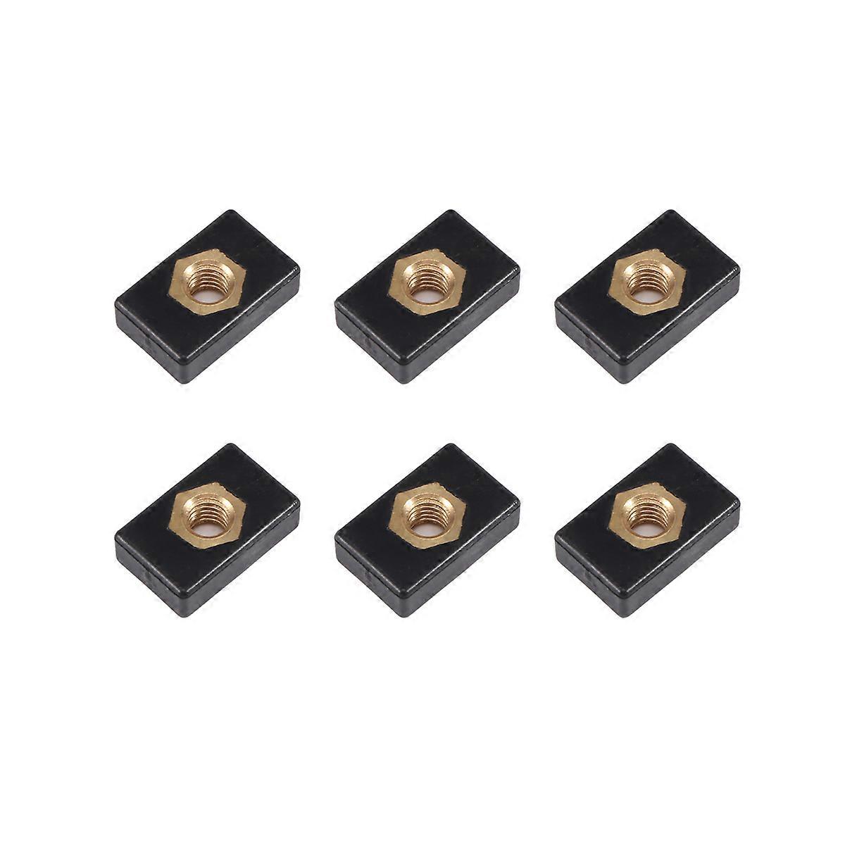 6Pcs M6 Copper Sliding Nut Slide Track Rail Base for Kayak Boat Canoe