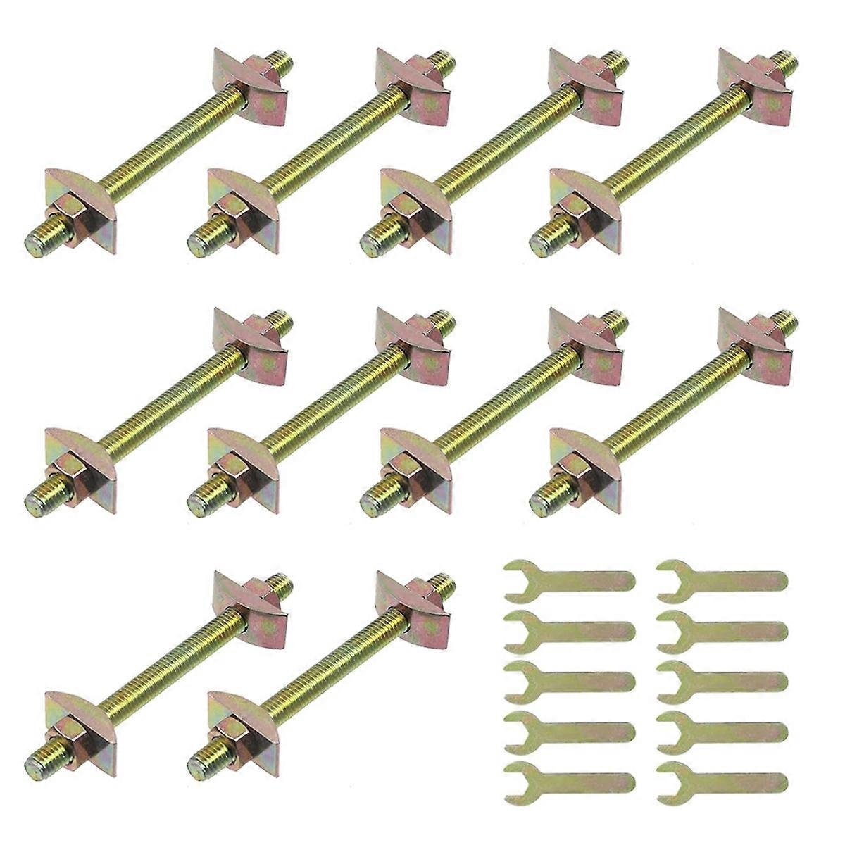 10 Sets Countertop Connector Bolts,Table Top Fasteners,Joint Connectors Drawbolt Pack,Miter Draw Bolt and Zip Bolt,A
