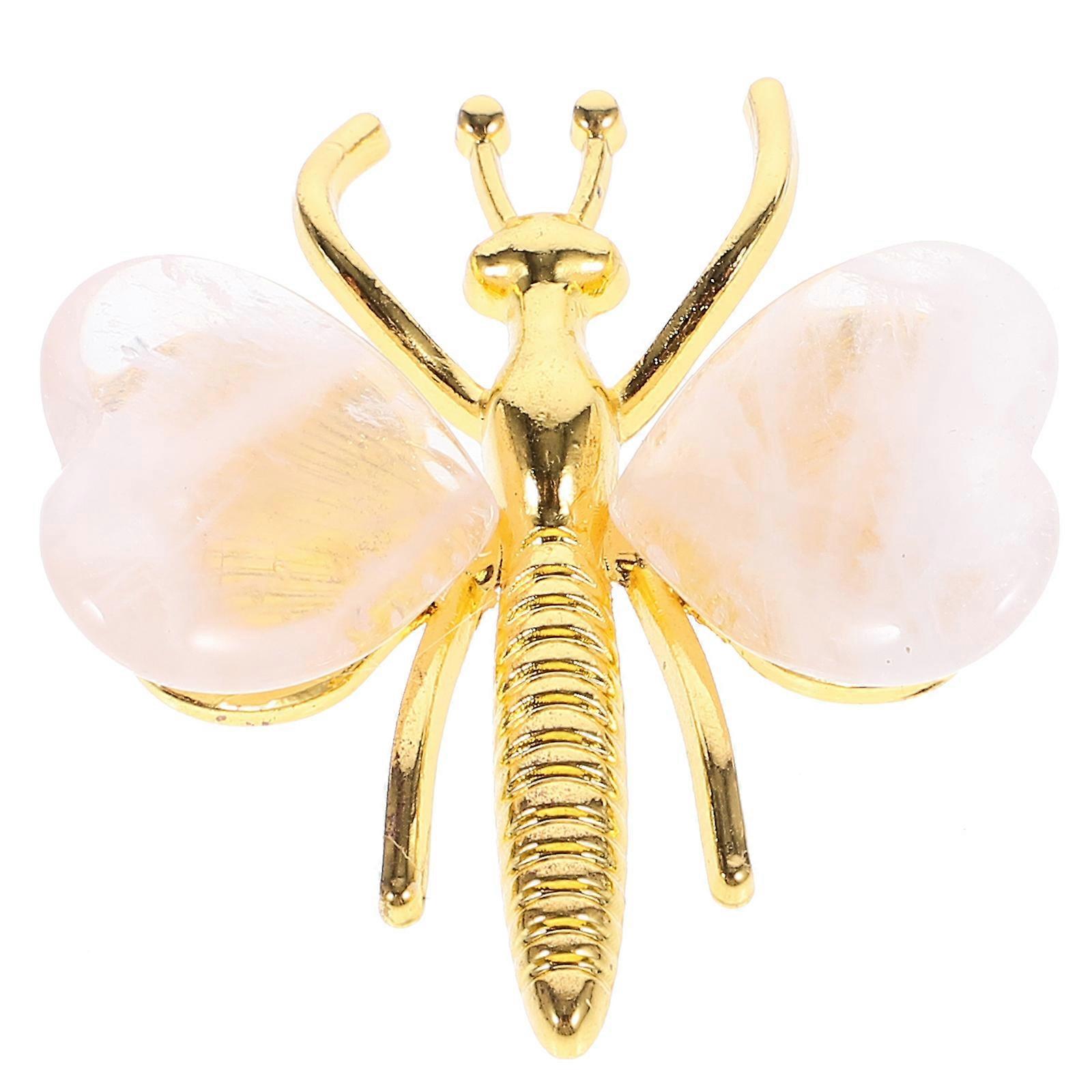 Crystal Butterfly 2Pcs Statue for Desktop Decorative Use in Assorted Color