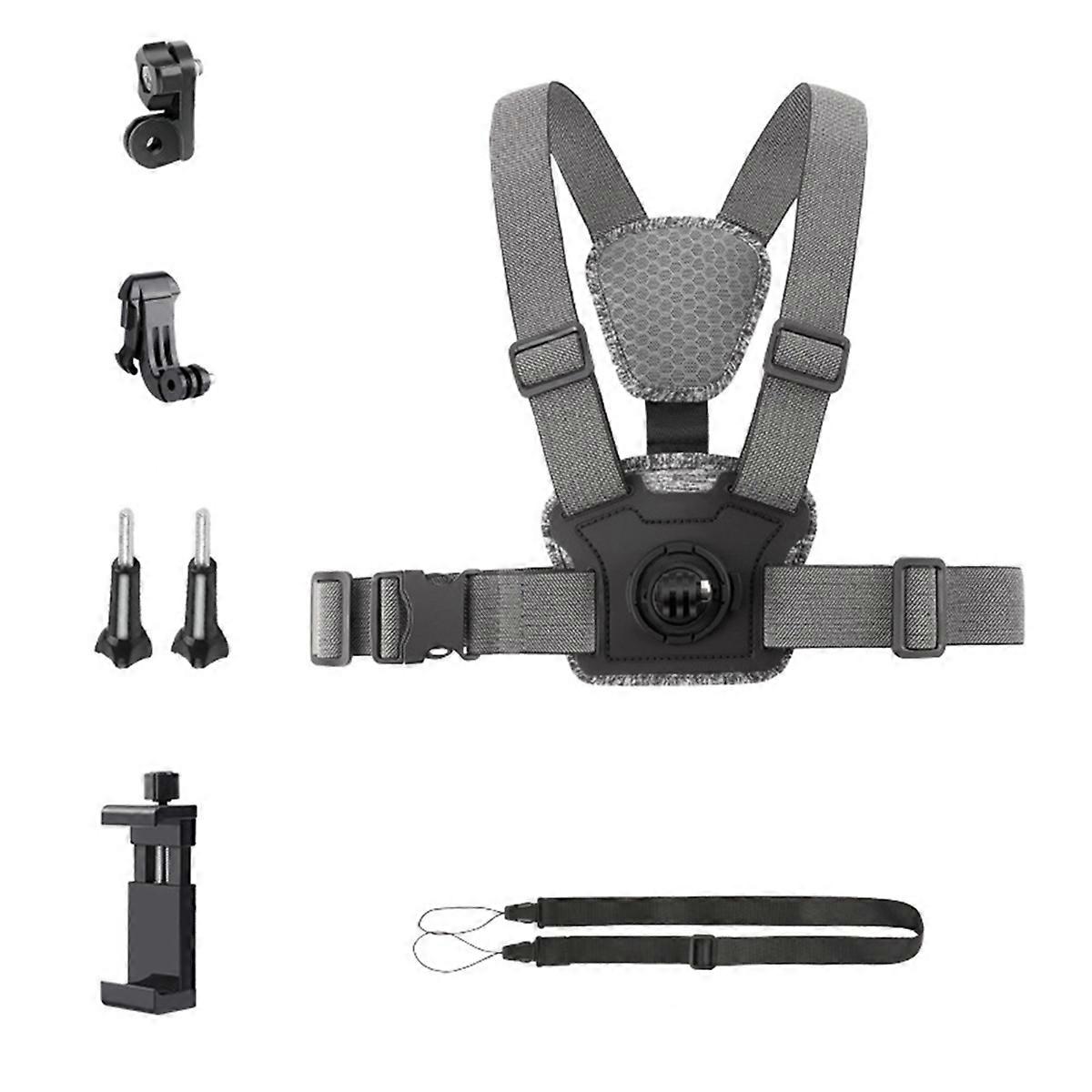 Adjustable Chest Mount Harness Strap for Action Camera Accessories Combo D