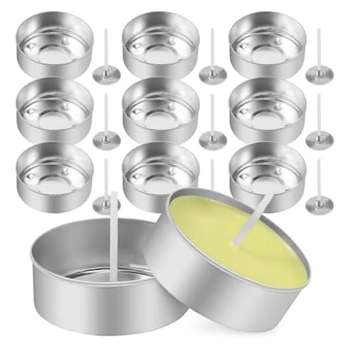 150pcs Aluminum Tea Lights Cups, Empty Candle Metal Tea Light Tins With 150 Pcs Candle Wicks