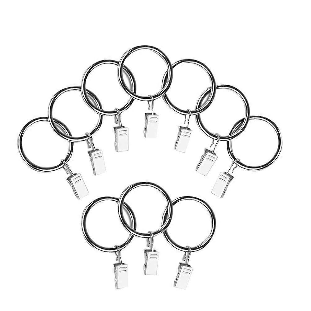 20pcs Vintage Rustproof Drapery Ring with Hook Curtain Clip Ring (Silver)