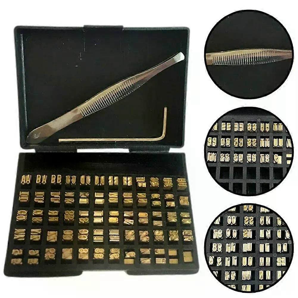 120pcs Hot Stamp Copper Letters 2x4x15mm Coding Machine Word Grain Thermal Ribbon Printing Font For Manual Semi-automatic Coding