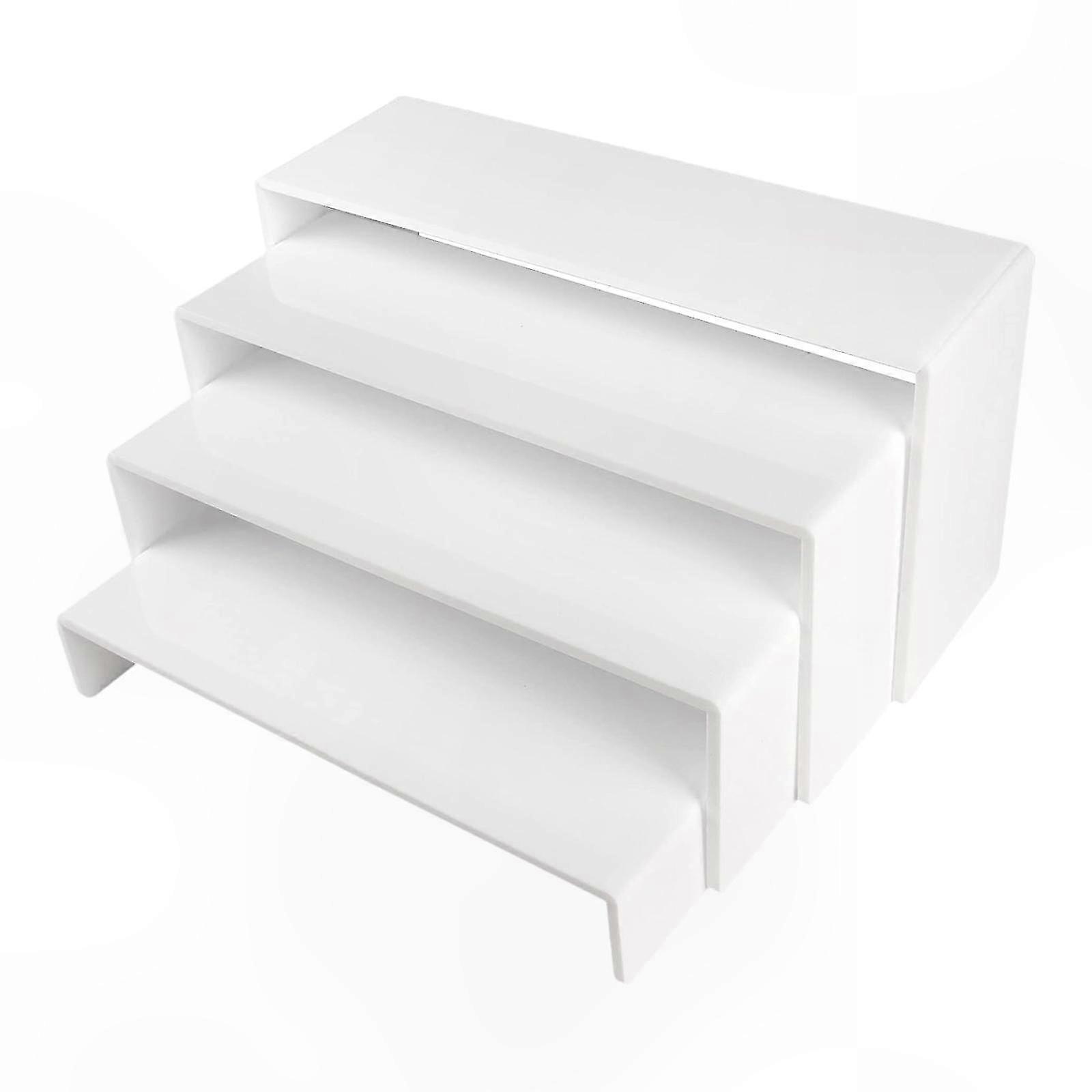 Acrylic Display Riser Set for Perfume Rings and Collectibles Buffet Showcase Stands 4 Pieces Clear