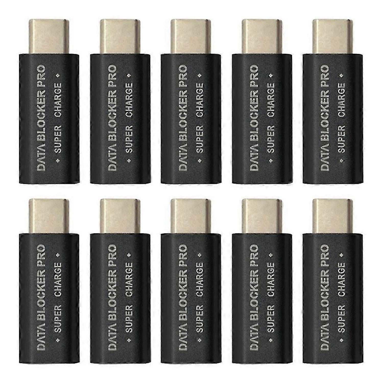 10Pcs USB Type-C Data Blocker Prevention Gender Change Connector USB-C Connector Adapter for Blocking Data Sync