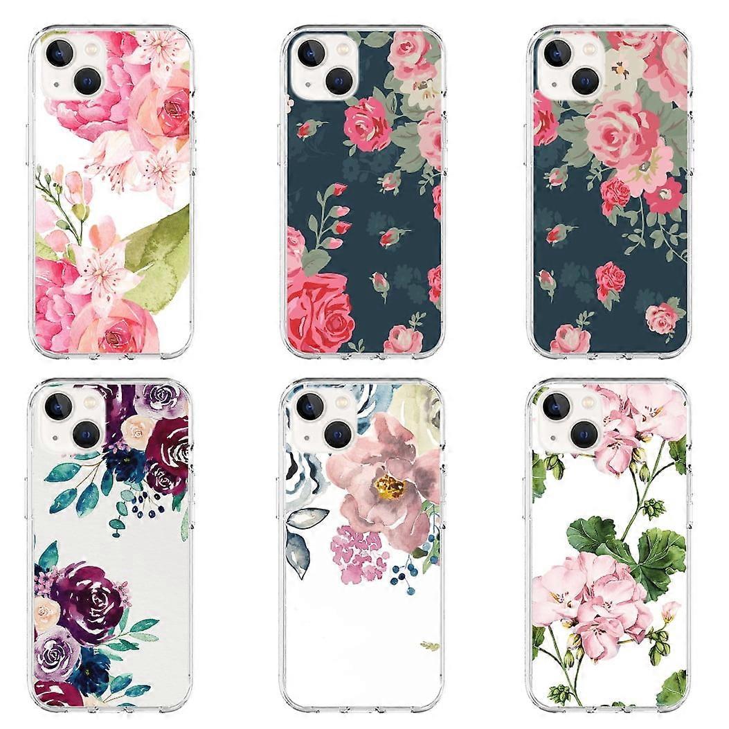 Rose Print Soft Transparent Phone Case for compatible with iPhone 14 13 12 Pro Max 11 X XS MAX XR 8 7 6 6S Plus