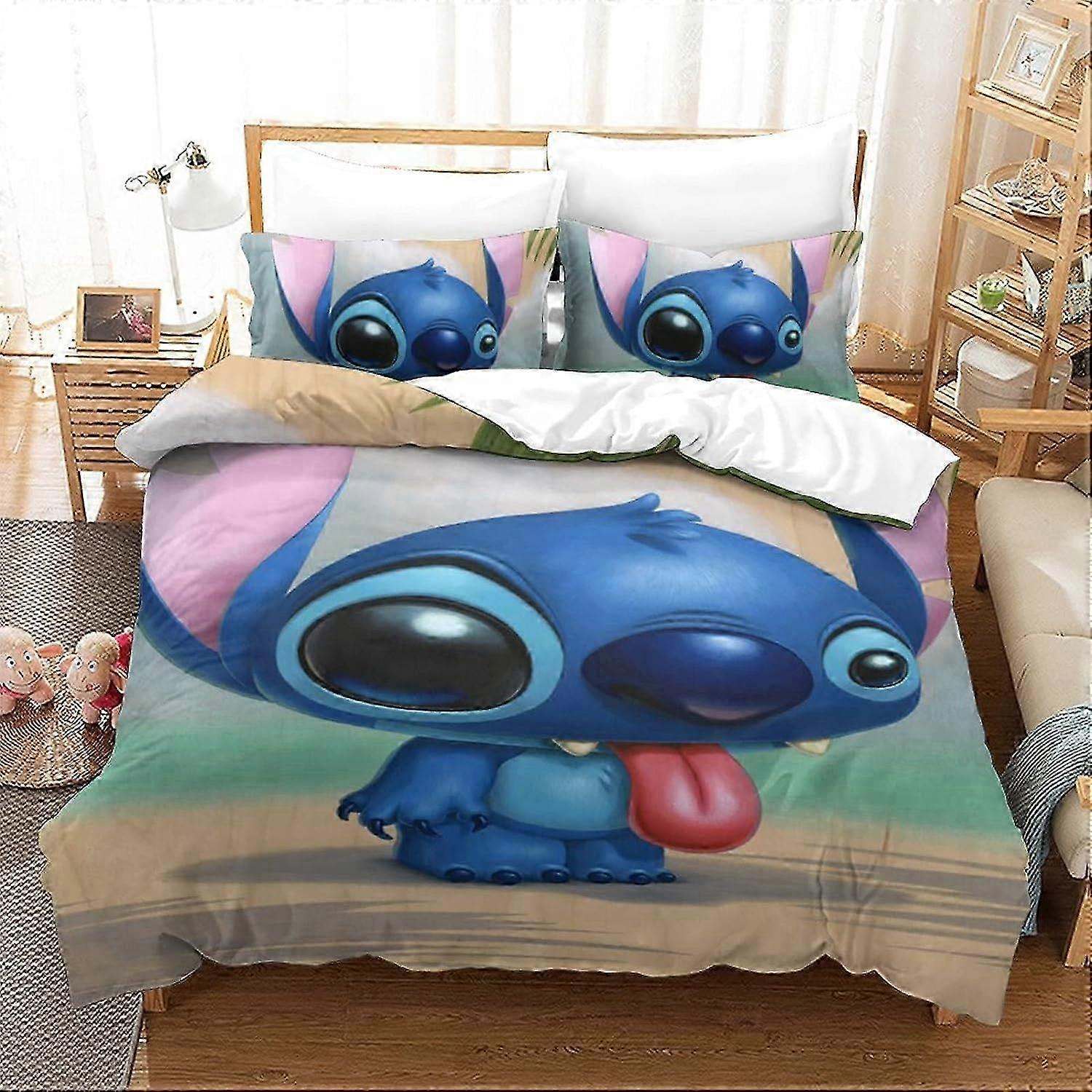 25-26 Stitch Duvet Cover Sets Lilo & Stitch D Bedding Sets Animated Characters Microfiber Single Bedding Set 135*200 CM