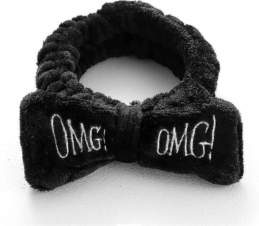 2 Pcs Bowknot Spa Headband Black