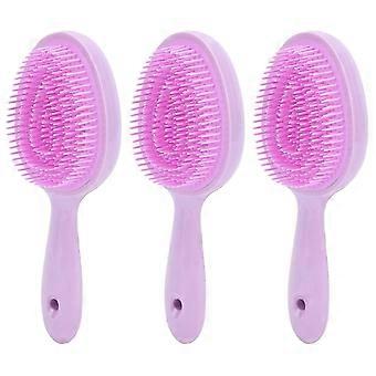 Spazzola per shampoo con manico lungo e doppio dente, 3 pezzi, antistress, rilassante, massaggiatore per cuoio capelluto in silicone morbido per casa