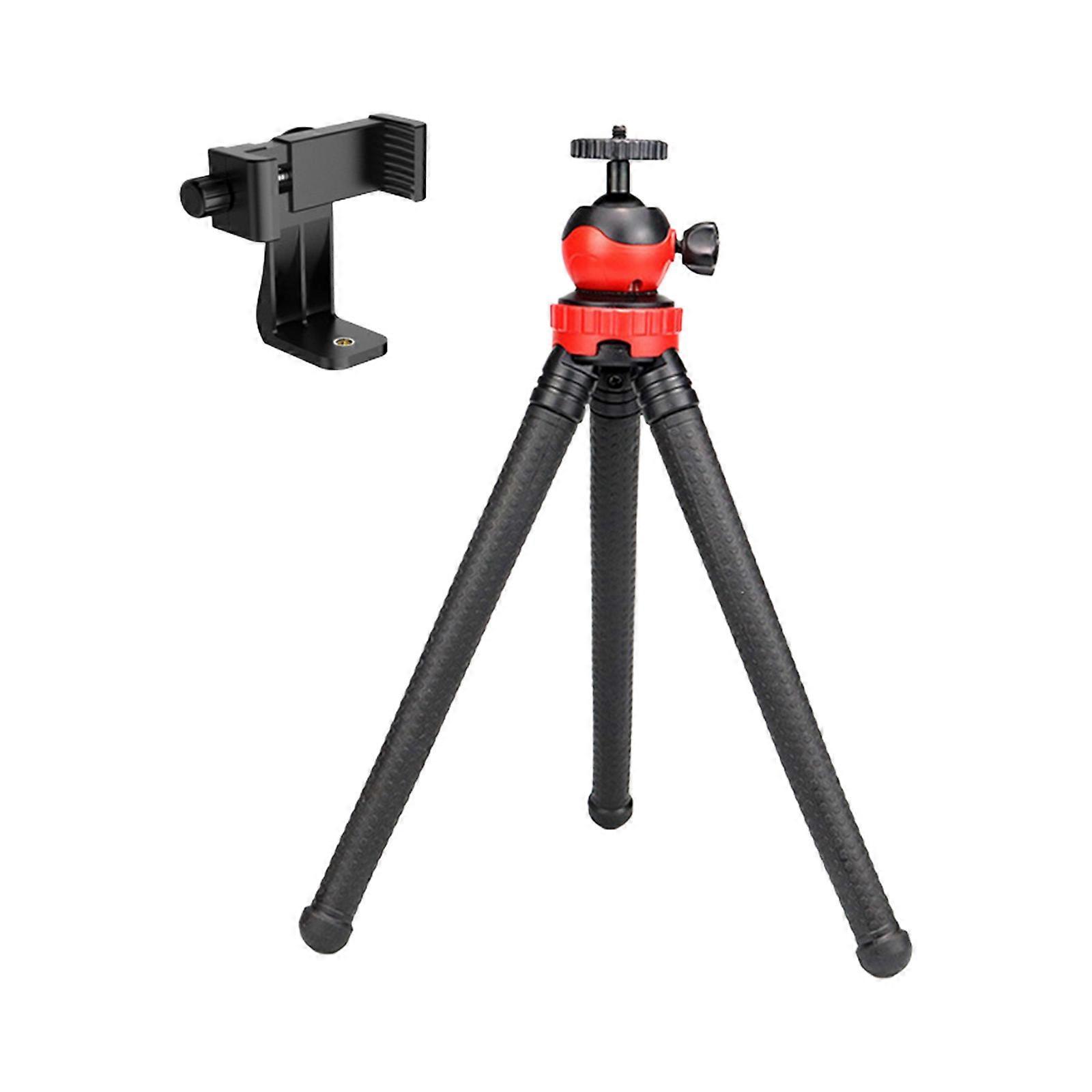 Portable Handheld Tripod Base With Rotating Phone Clip 360 Degree Adjustable HoseFit  For DSLR Action Camera Smartphone Multicolor