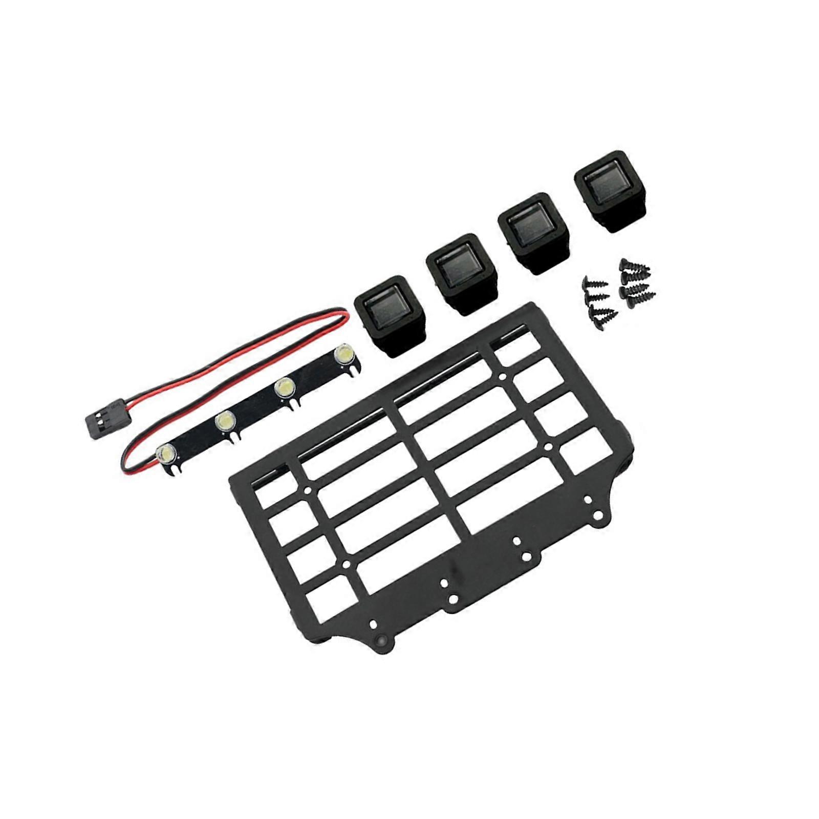 Remote Control Car Roof Rack With LED Lights For 1 12 Scale Models Metal Luggage Carriers Upgrades Parts Multicolor