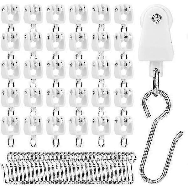 Track gliders for curtains - 30 pcs with carrier hooks