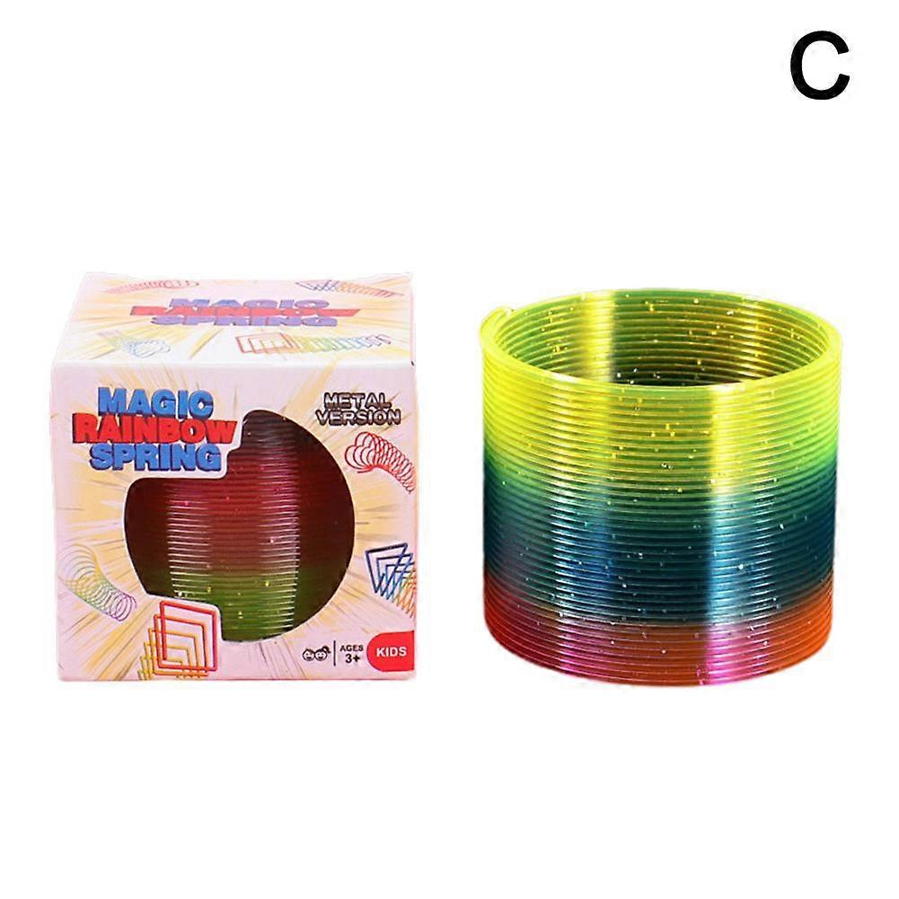 Rainbow Magic Spring Toy Stretchy Bouncy Coil for Kids Hand Flexibility Exercise 3 Color Options