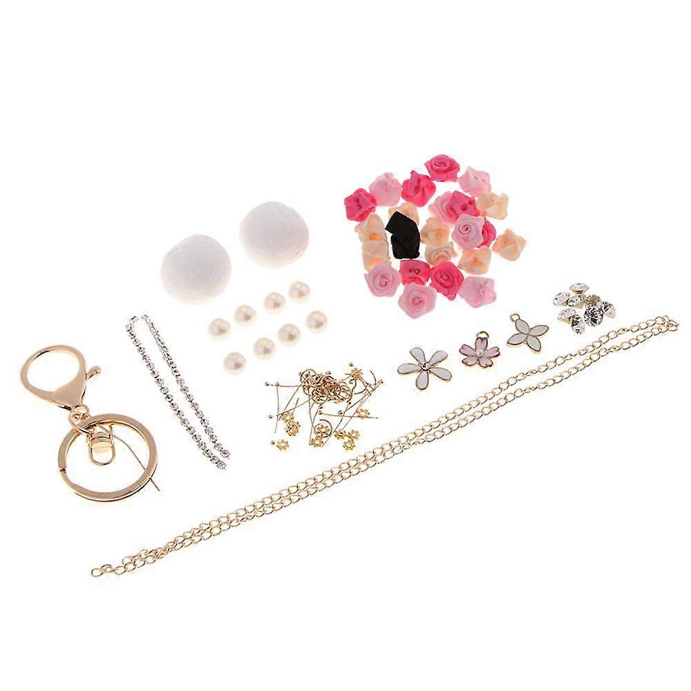 DIY Craft Crystal Flower Keychain 5