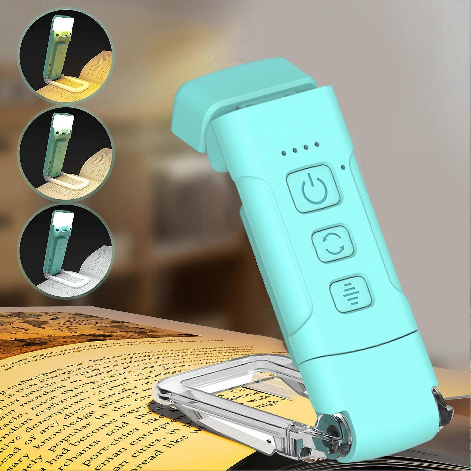 Hariumiu LED Book Light Reading Lamp 3 Color Temperatures Dimmable Eye-Friendly Flicker-Free Super Bright USB Rechargeable Clip-on Lamp