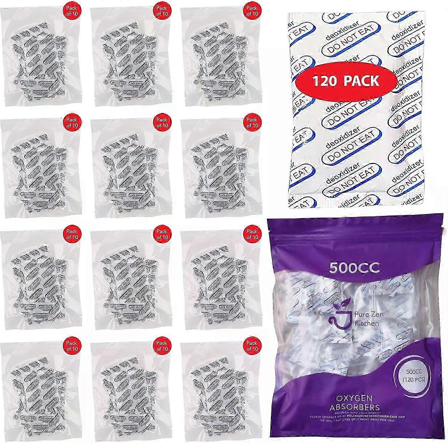 Oxygen Absorbers 120-Pack 500Cc Food Grade Storage