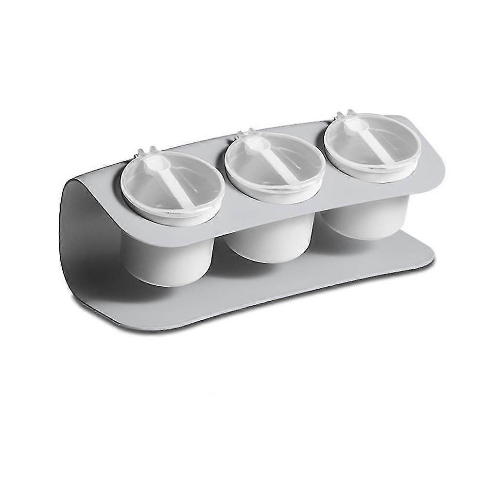 3 Grids Seasoning Box Set With Cover & Spoon