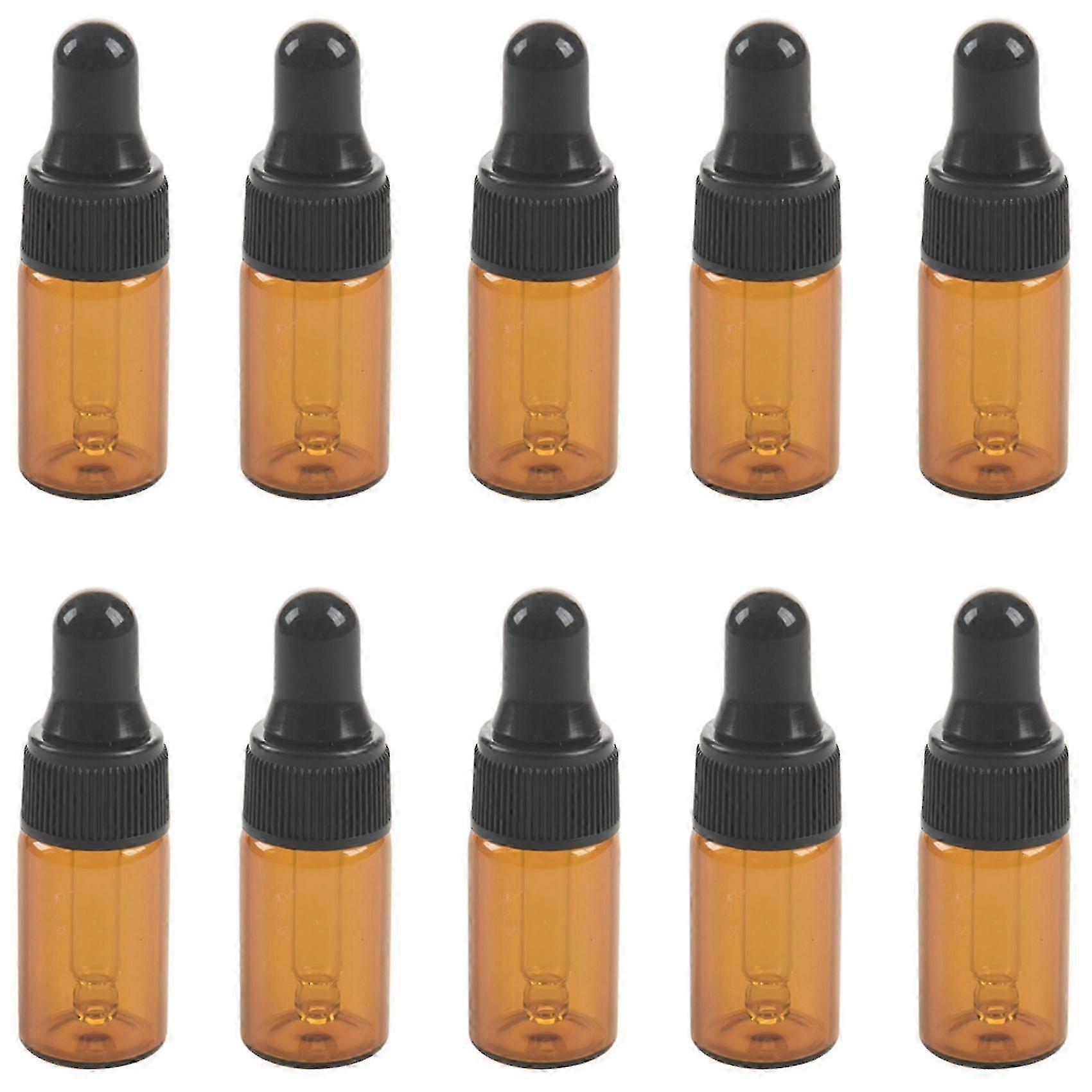 10-Pack of Transparent Glass Dropper Bottles with Pipette for Essential Oil Storage