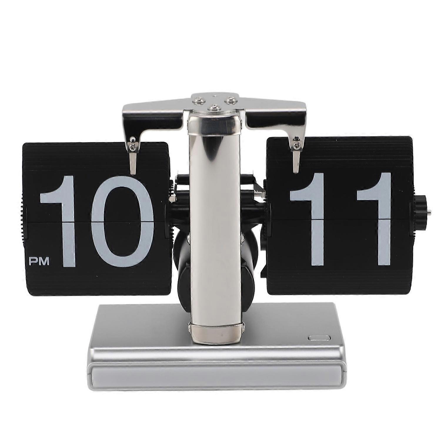 Retro Digital Flip Down Clock Battery Powered Flip Desk Clock with LED Ambient Light for Home Office