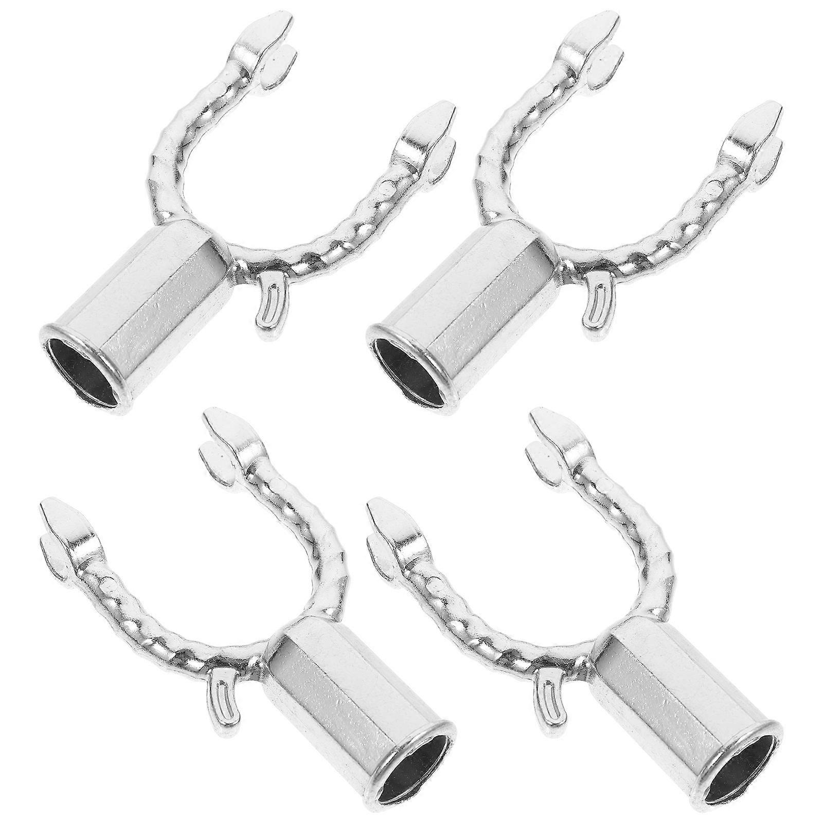 Replacement Clothes Pole Fork Clothes Rail Fork Head for 4Pcs Aluminum