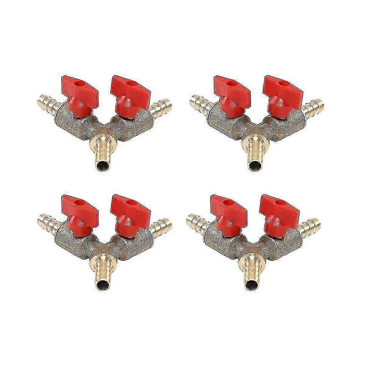 4 قطع 3-طريقة النحاس الكرة صمام لغاز الوقود 8 مم خرطوم بارب Y نوع مع تركيب المشبك