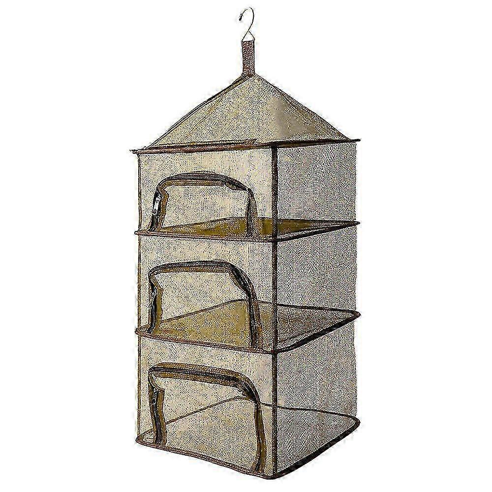 Foldable 4-Layer Fish Drying Net Rack - Outdoor Drying Rack with U-Shape Zippers & Hooks for Efficient Air Drying