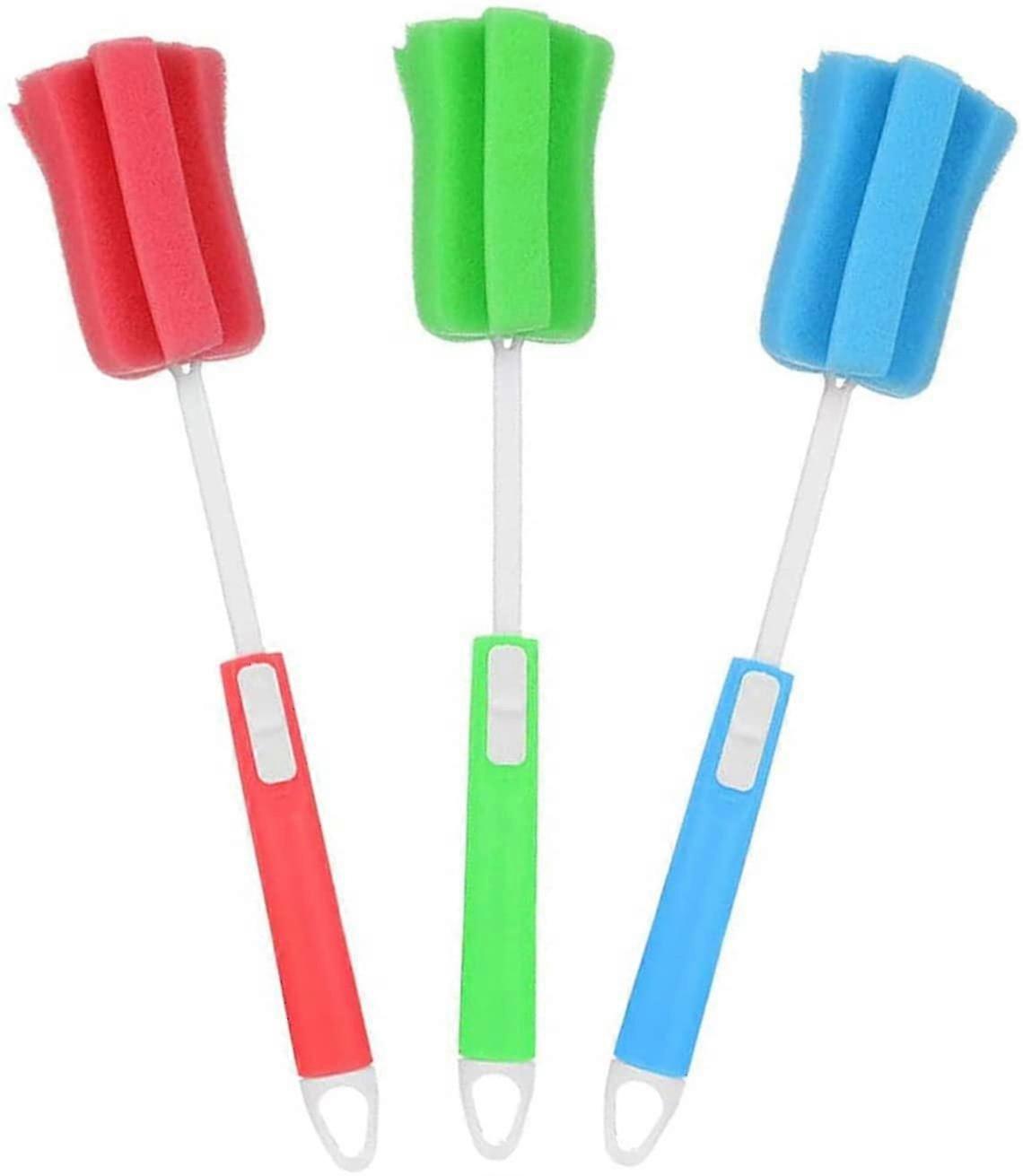 Bottle Brush Sponge Brush Soft Adjustable Cleaning Brush 6pcs Random Colour