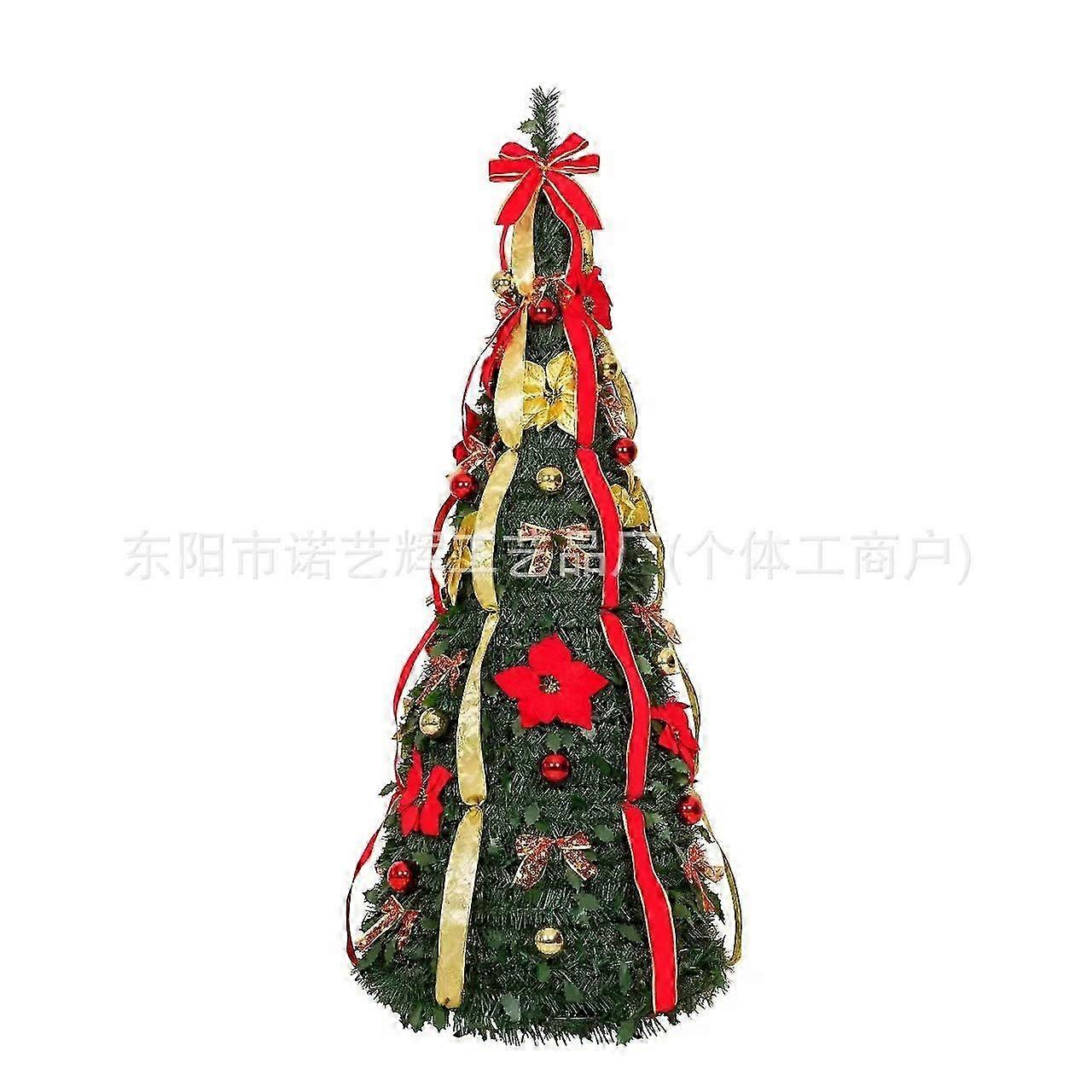 25-26 Expandable Foldable Christmas Tree with Lights Decorations Artificial Pine Tree Collapsible LED Lighted Xmas Tree Holiday Decor