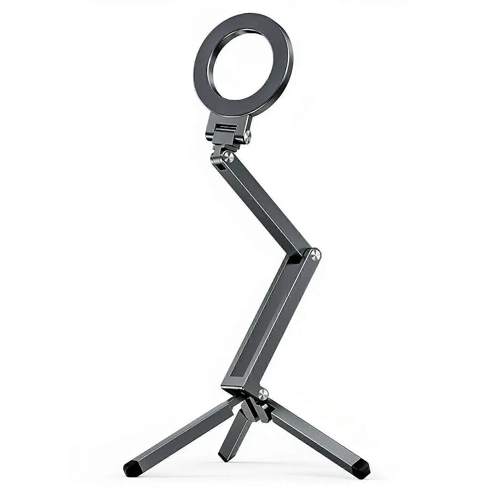 E08 Multi-Function Folding Aluminum Alloy Strong Magnetic Desktop Phone Holder Tripod