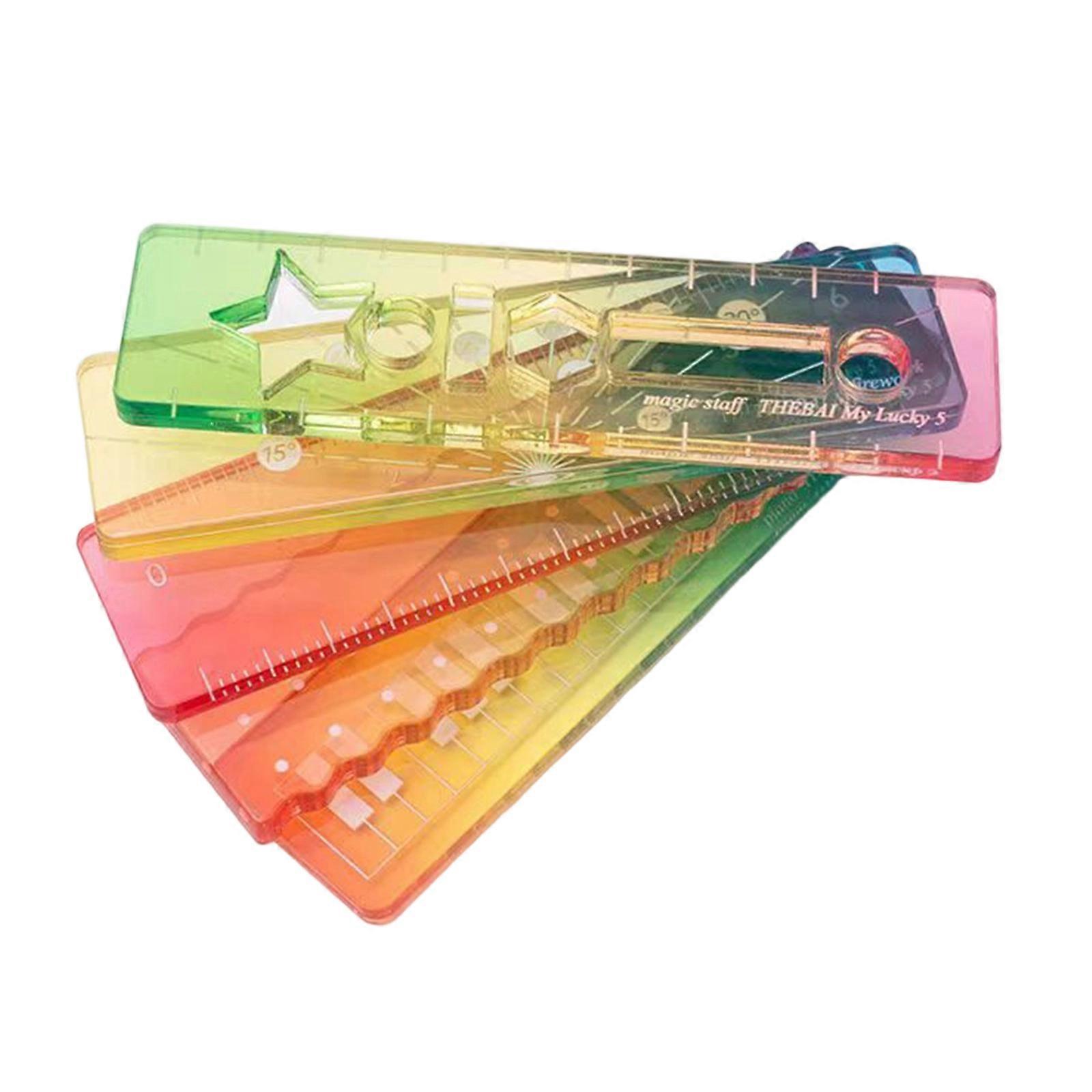 Miniature Pocket Sized Measurement Ruler For Journals Multipurpose Measuring Tool With Multiple Units Drawing Ruler Multicolor