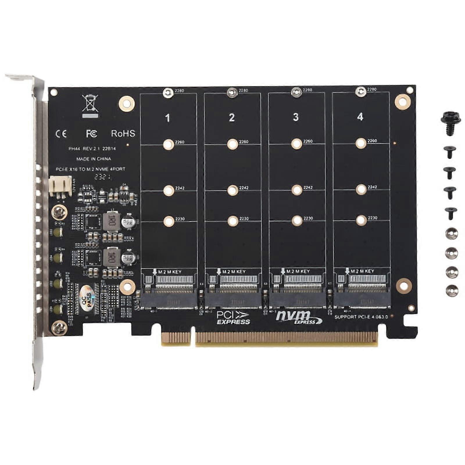 PH44 NVME 4-Disk Array Card PCIE Signal Split