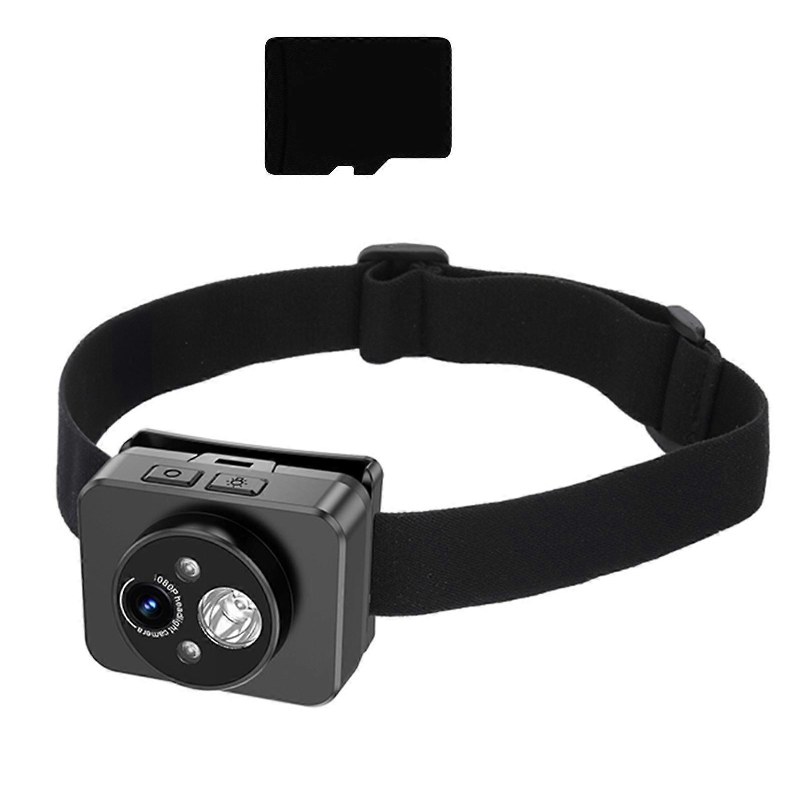 1080P Sports Recorder Headlamp Camera with LED Light and 120°Wide Angle LED Headlights Camera for Outdoor Exploration Multicolor