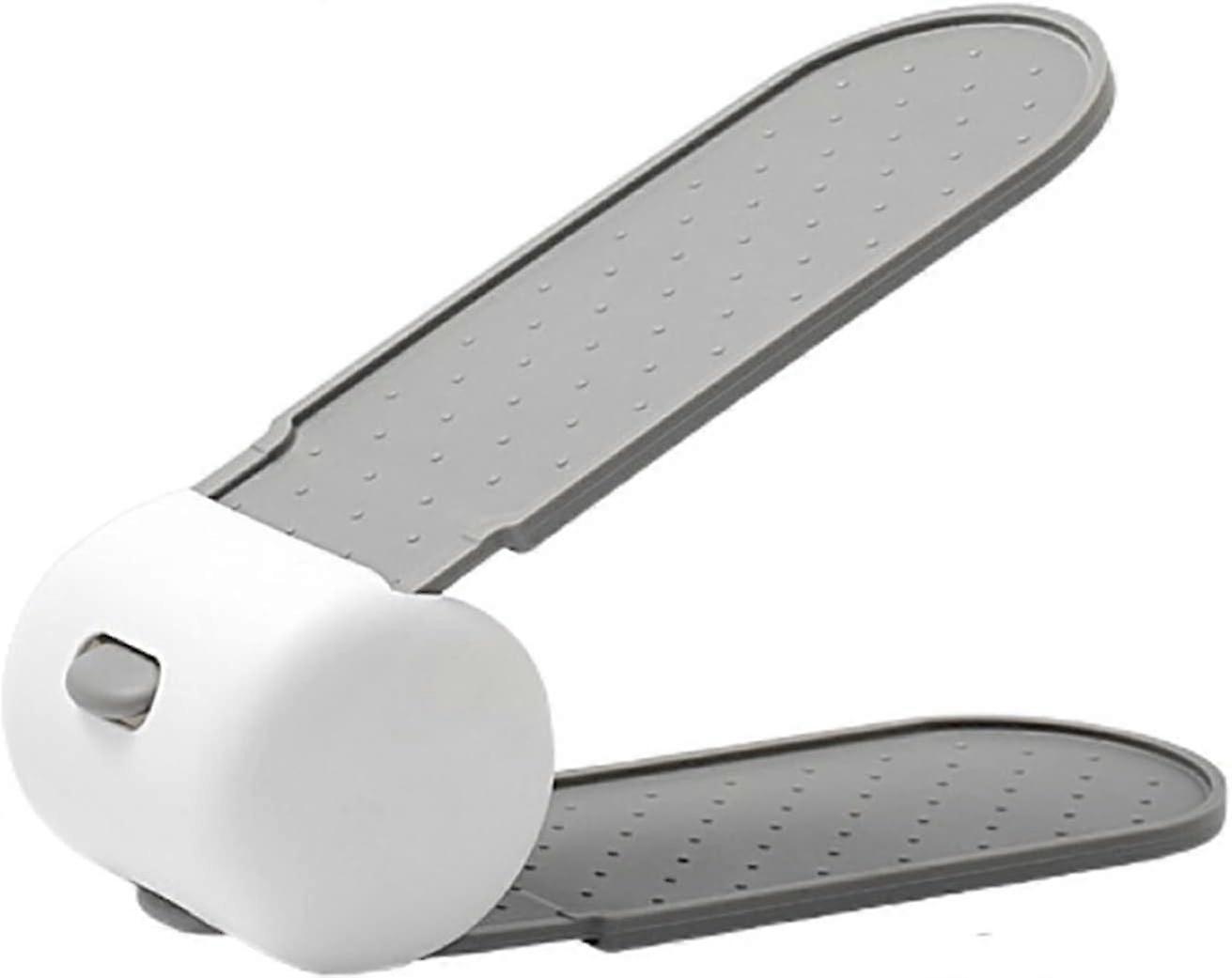 Shoe Slots Organizer 2 Pack Adjustable Shoe Holder Space Saving Rack for Closet Storage Gray