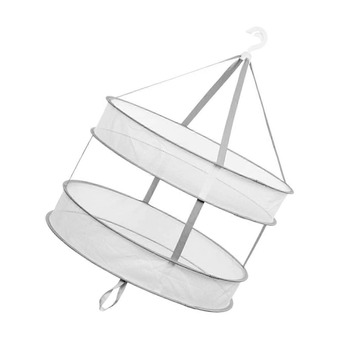 Foldable Clothes Drying Rack Mesh Net with Grey Edging for Socks Underwear Travel Camping