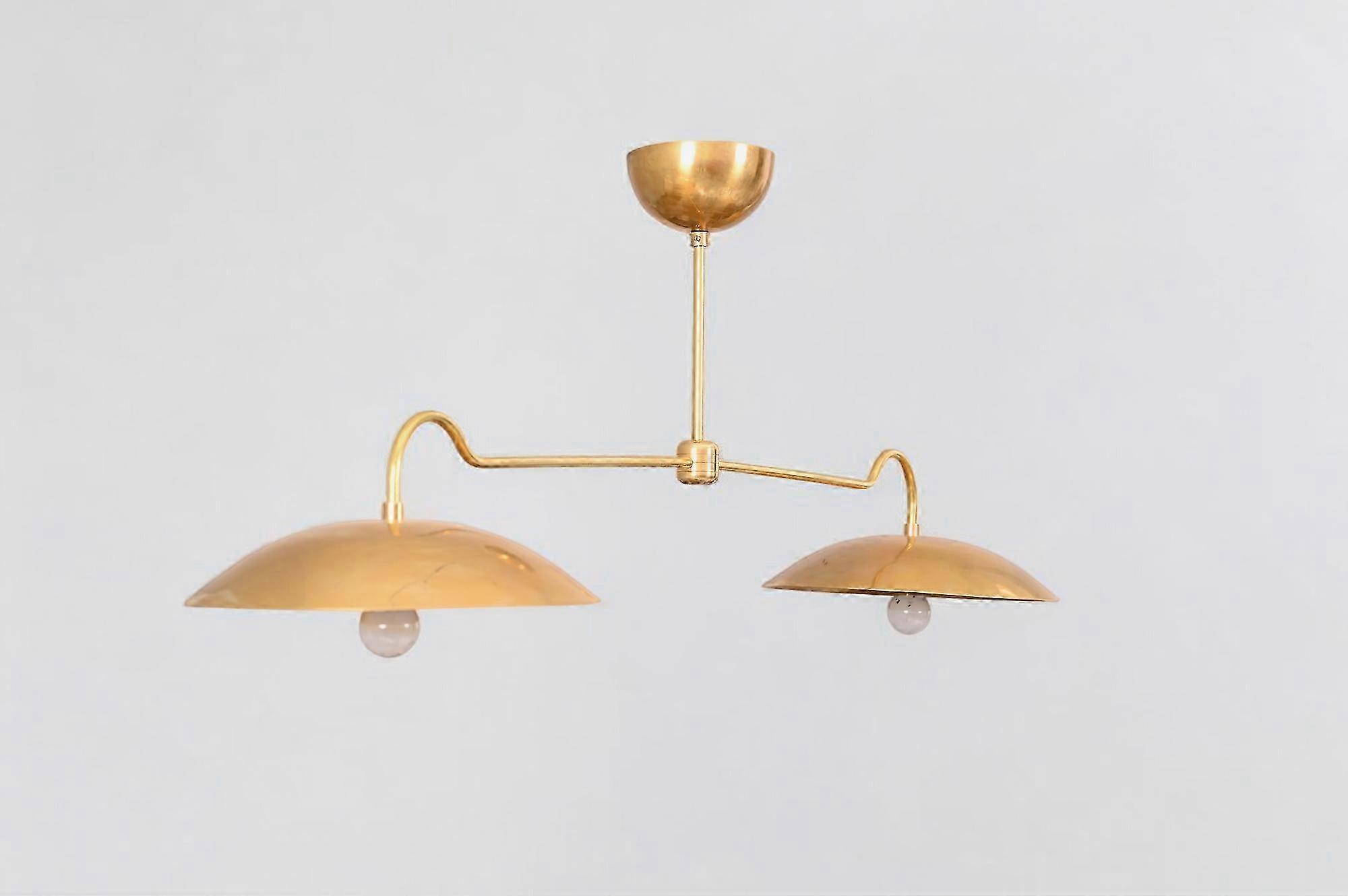 Mid-century 2-light Raw Brass Sputnik Pendant – Vintage And Timeless