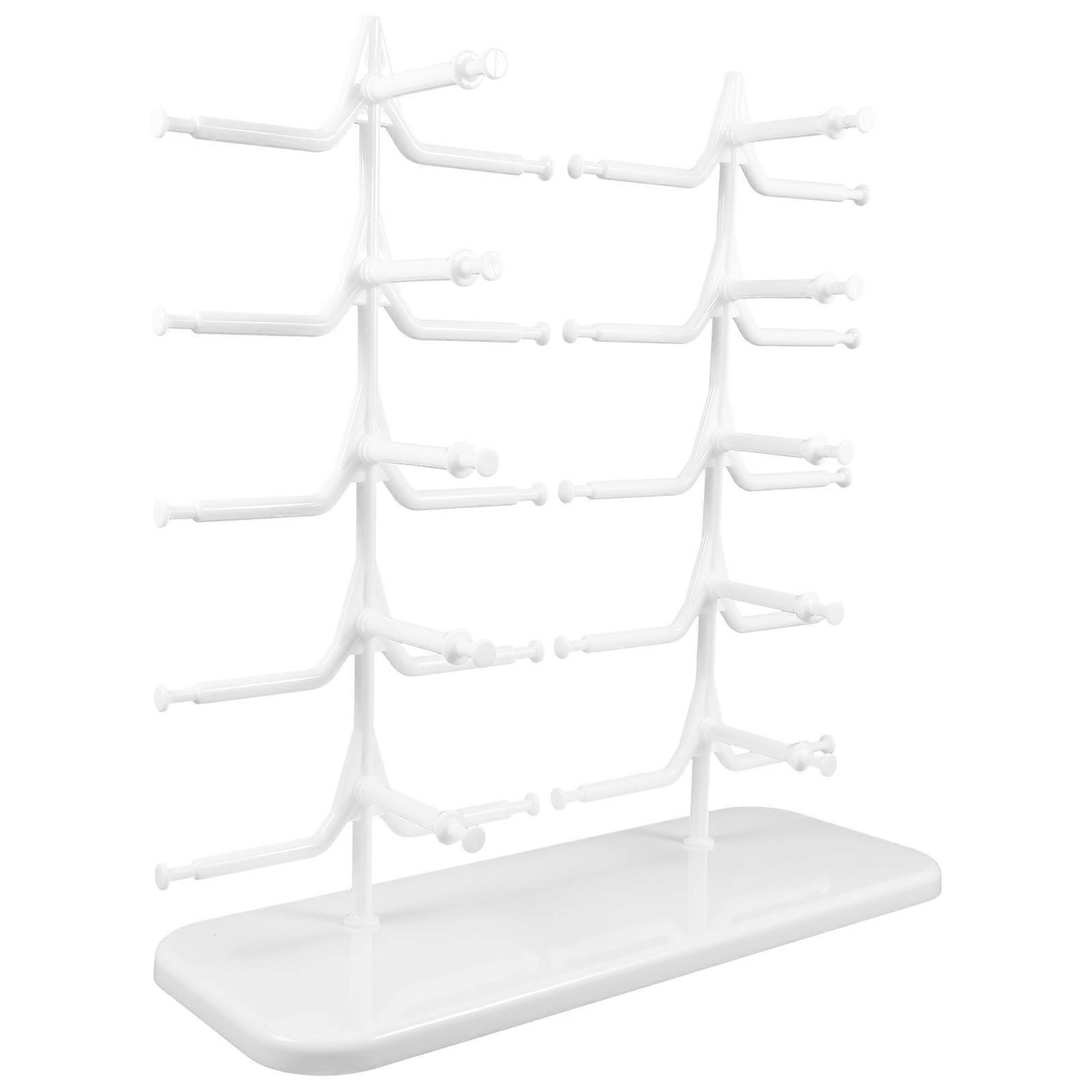 Sunglasses Holder Organizer Glasses Display Rack for Storage White