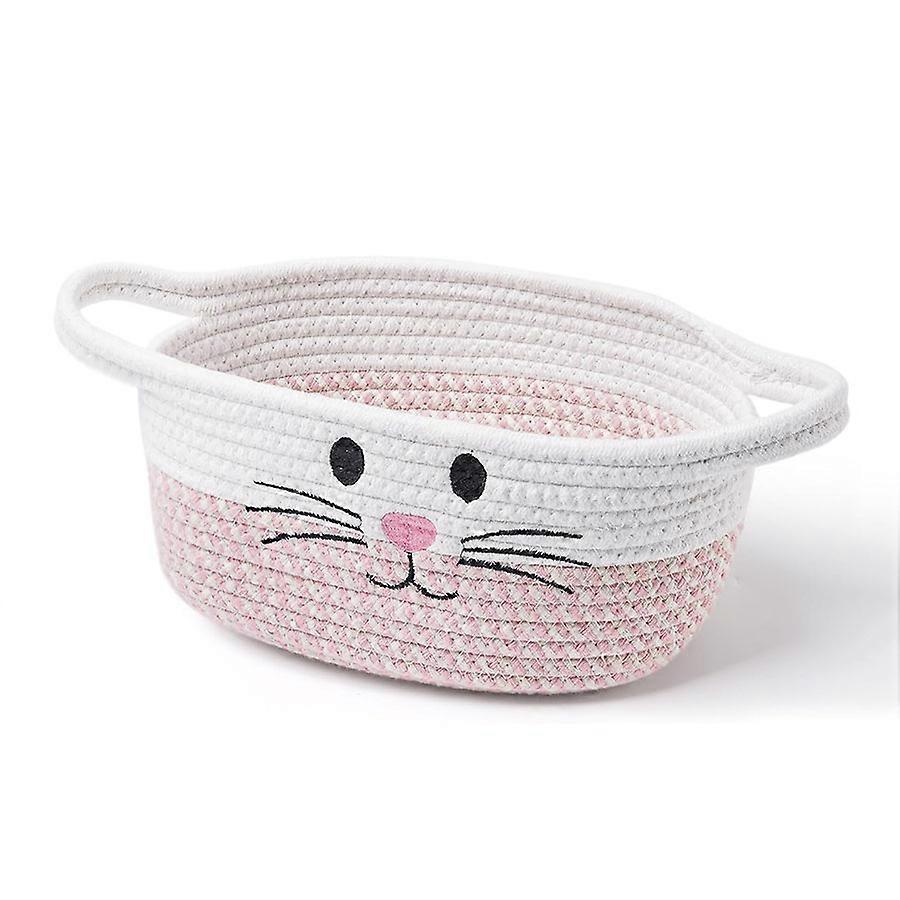 Home Office Storage Organizer Eco-friendly Storage Solution Handmade Capacity Woven Basket with Handle for Toy Storage