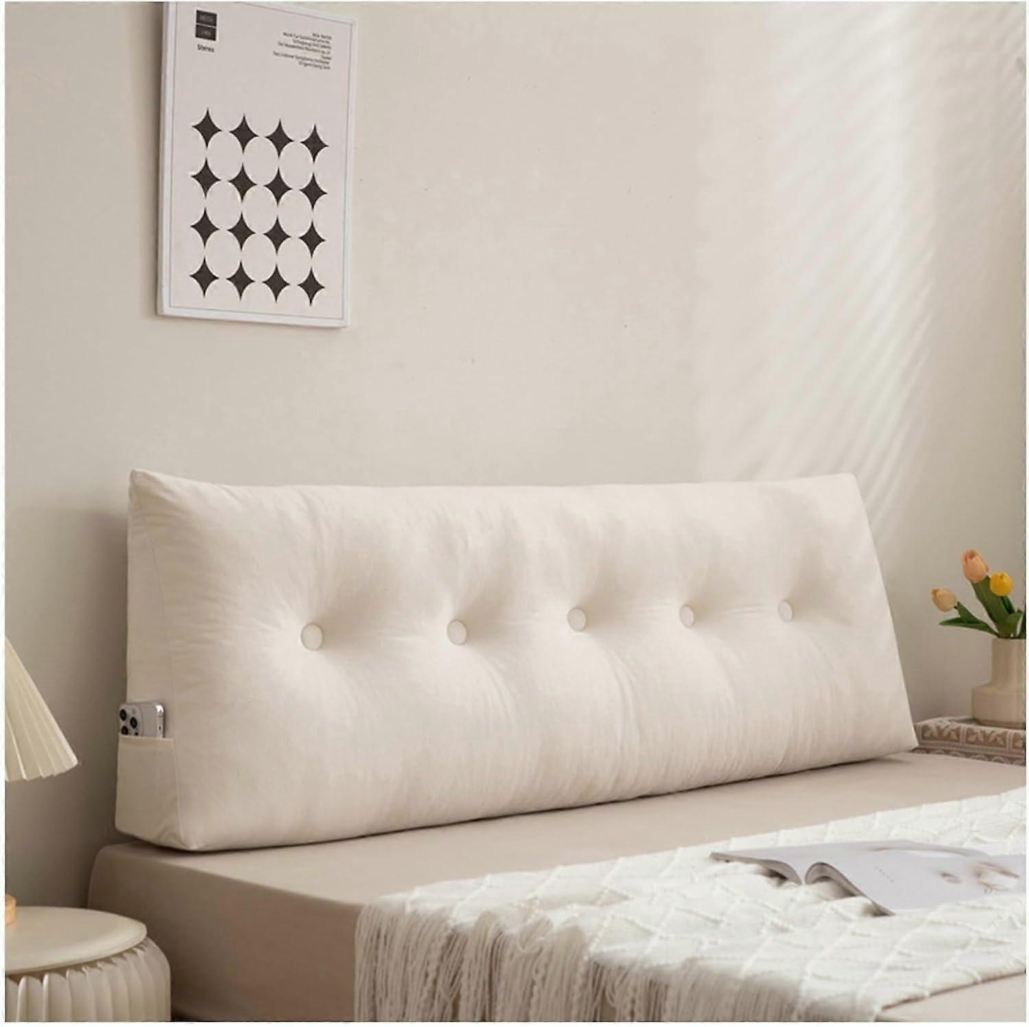Triangular Sofa Bed Backrest Cushion with Wedge Support for Living Room Bedroom Relaxation White 60x50x20CM