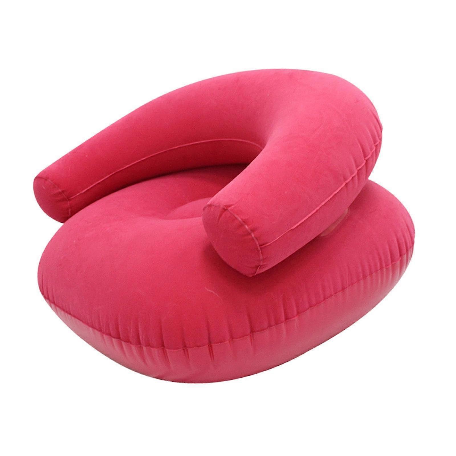 Inflatable Lounge Chair For Adults, Modern Inflatable Reclining Sofa, Rose Red Lazy Sofa For Home, Balcony, Yard, Beach