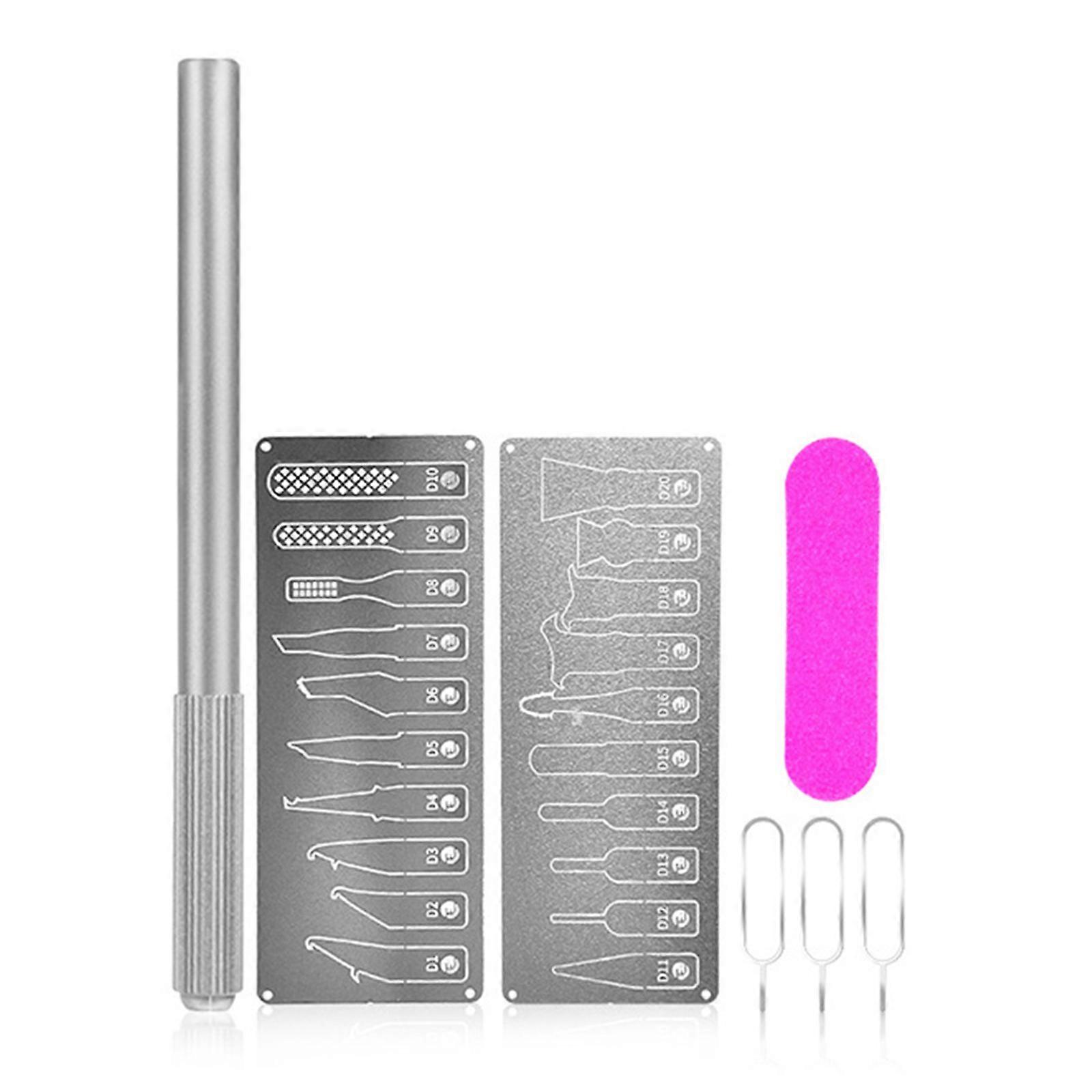 Heat Resistant Glues Scrapers Electronics Maintenance Kit with 20pcs Blade Card Pin For CPU Chip Circuit Board Restoration Multicolor