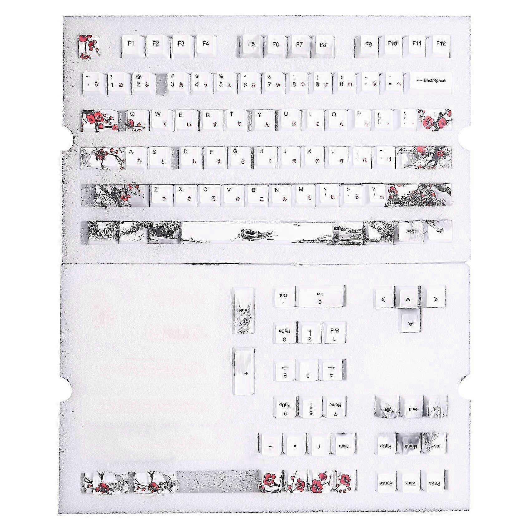 110 Keys PBT Keycap Dye-Sublimation Cherry Profile Key Cap DIY Mechanical Keyboard Keycap Set Japanese DS